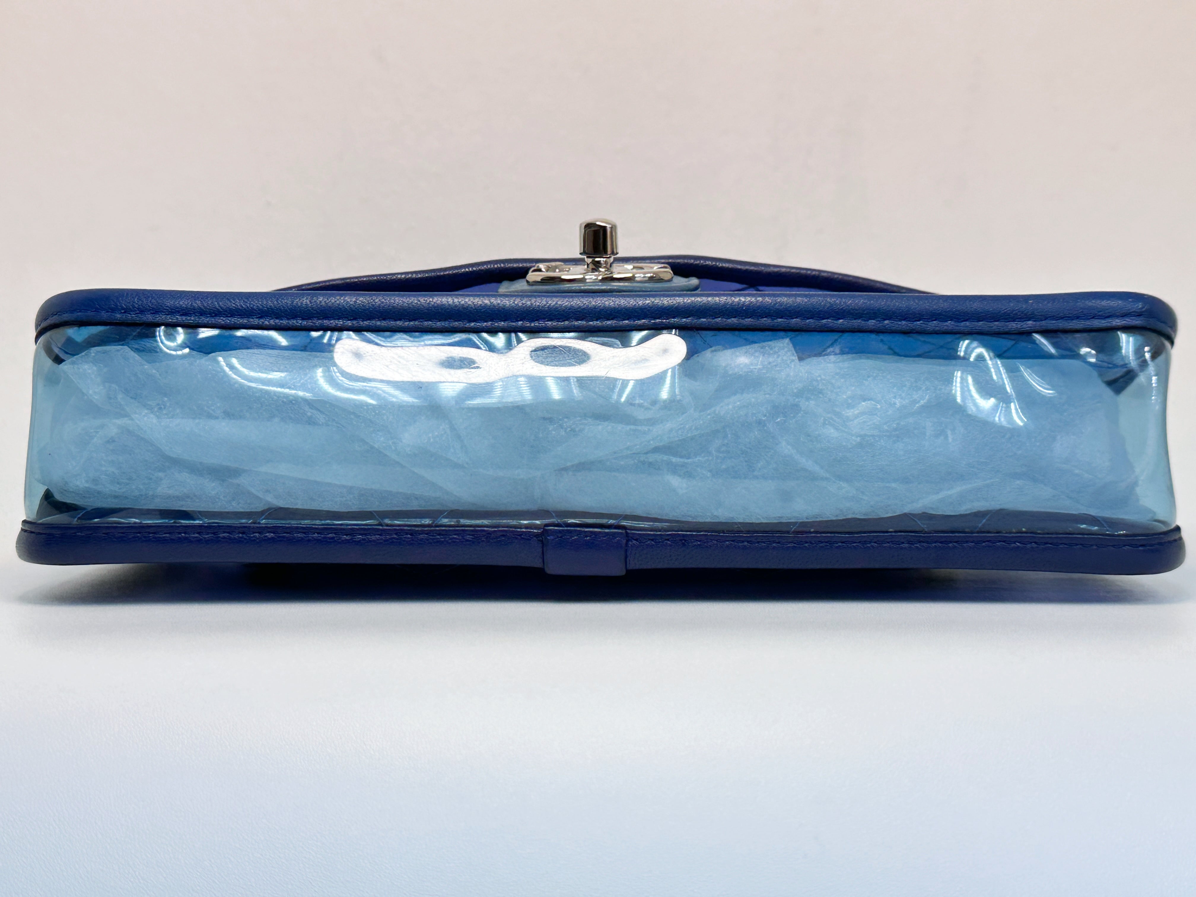 Chanel Blue Coco Splash PVC Medium Flap Bag 2583 holo