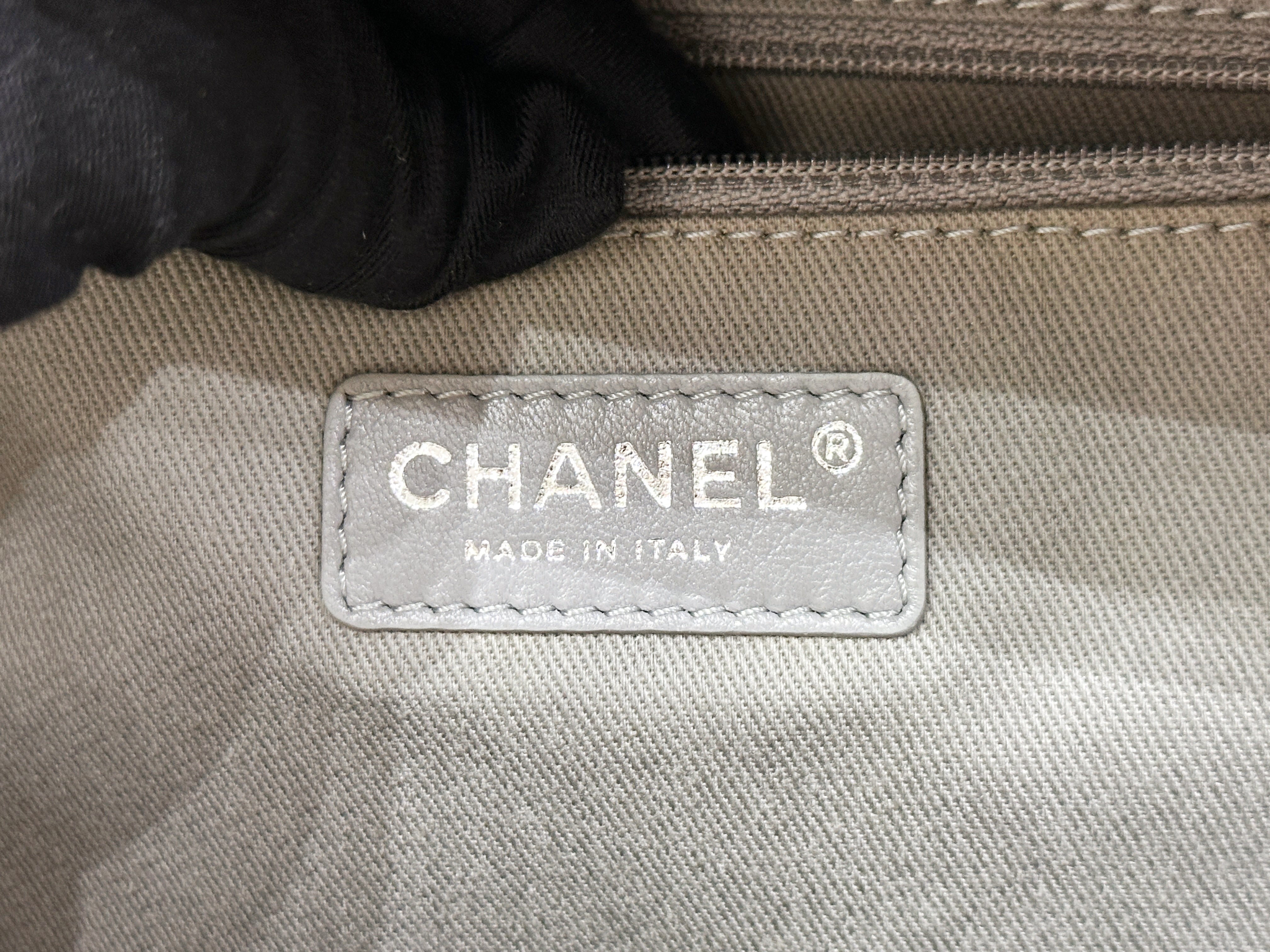 Preloved authentic Chanel Graffiti Printed Canvas Medium Backpack Grey