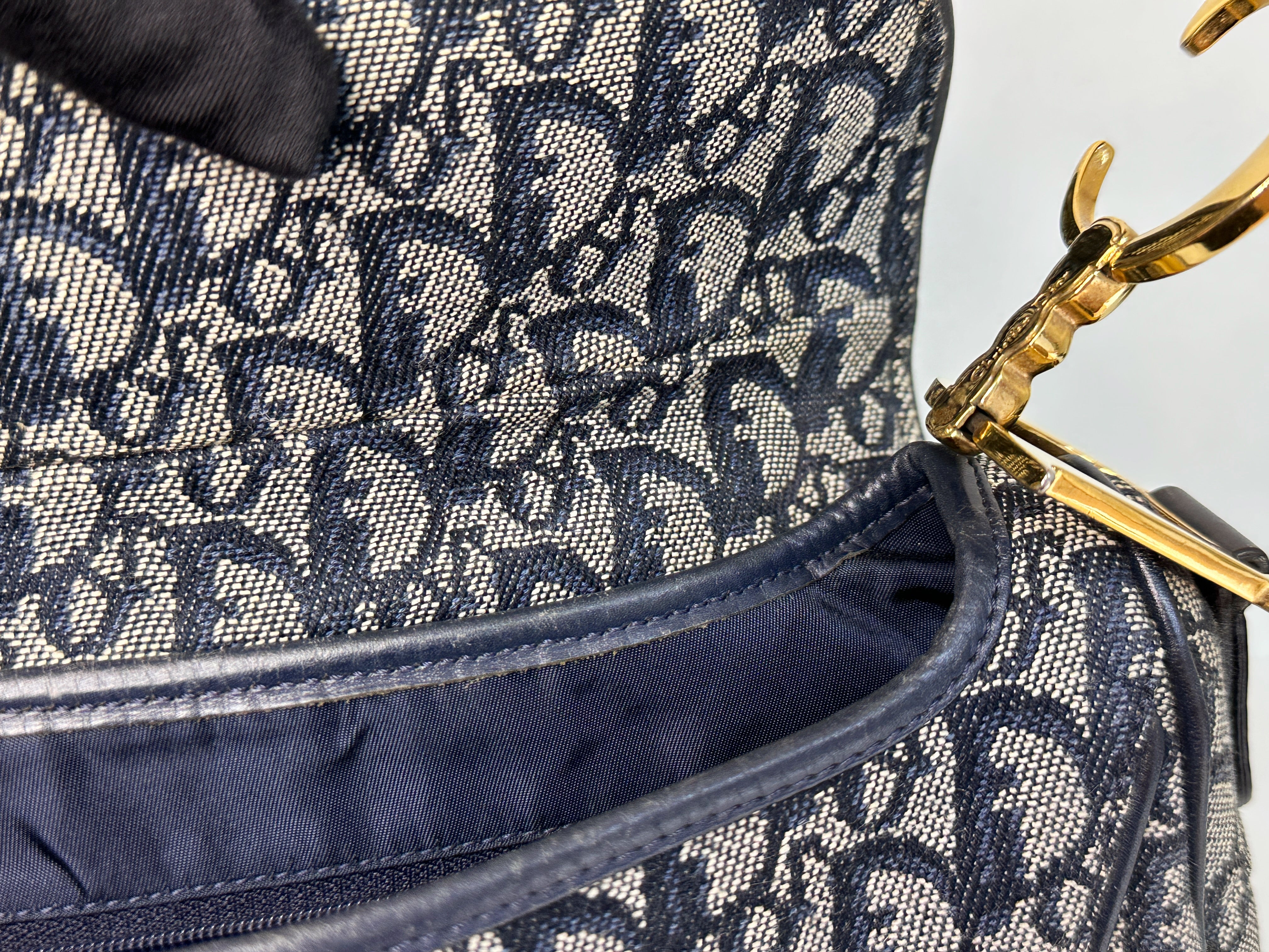 Christian Dior Double Saddle Canvas Navy blue 2001 year