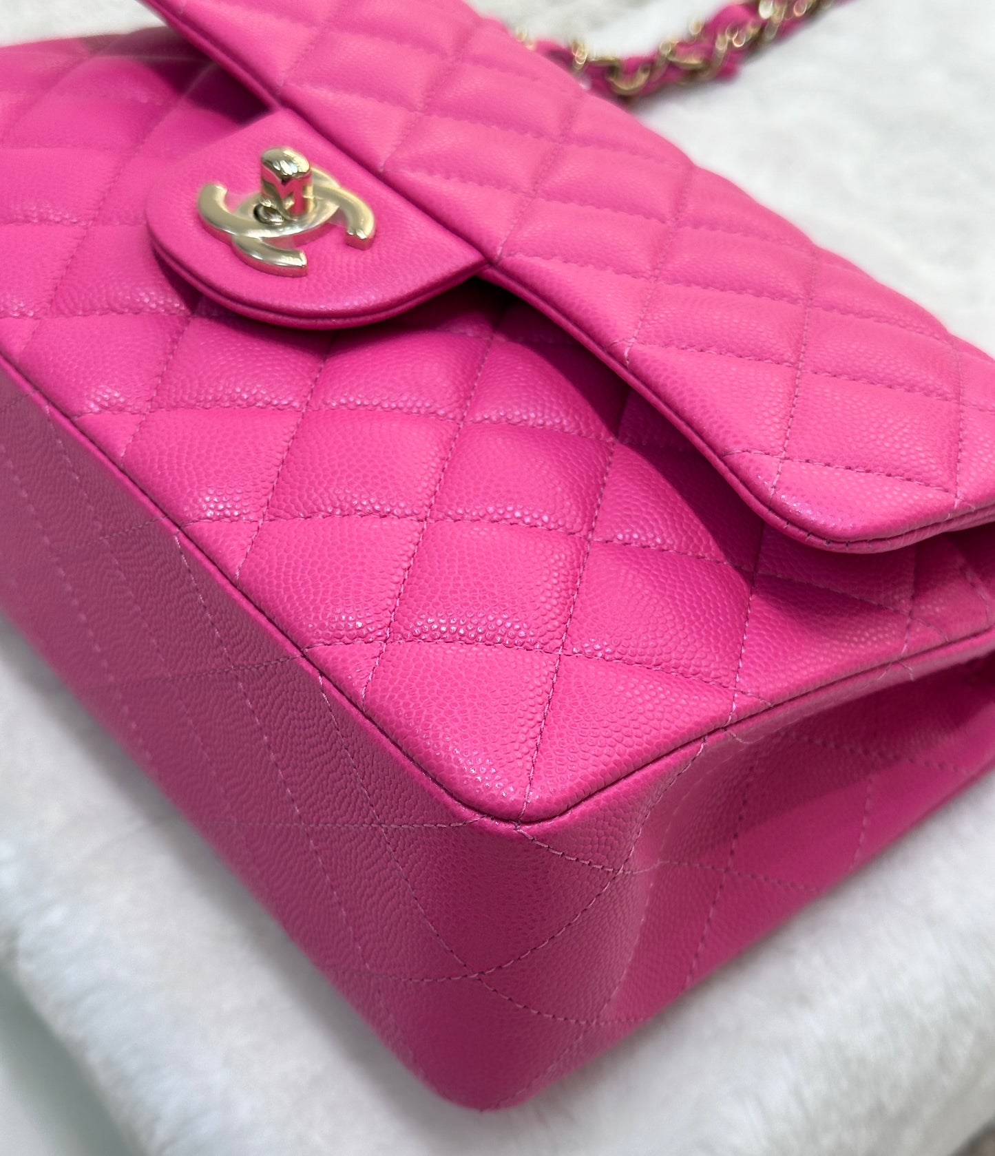 Chanel Classic Quilted Small Double Flap 22K Hot Pink