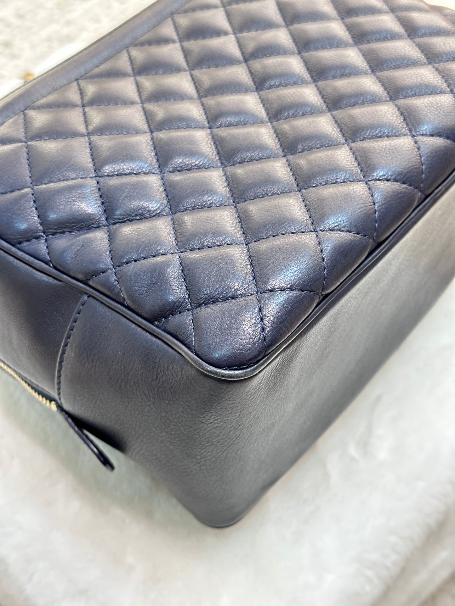 Chanel CC Top Handle Vanity Case Quilted Calfskin Small