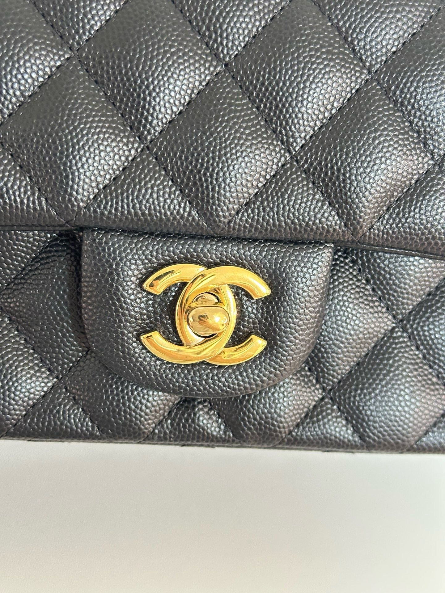 Chanel Mini Rectangular Classic Flap Black Bag 17B GHW 2445 holo card