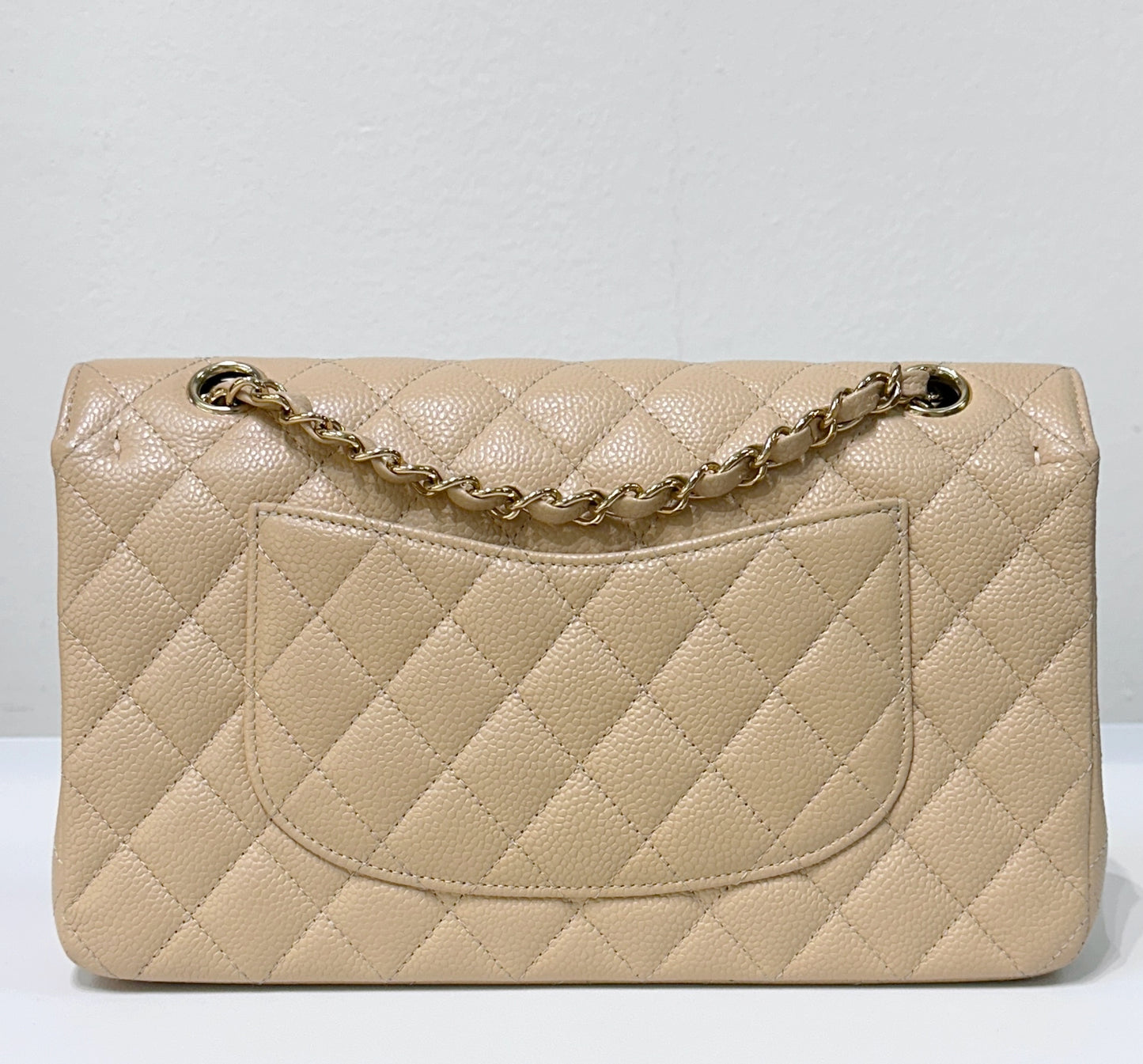 Chanel Medium Caviar Classic Double Flap Bag Beige