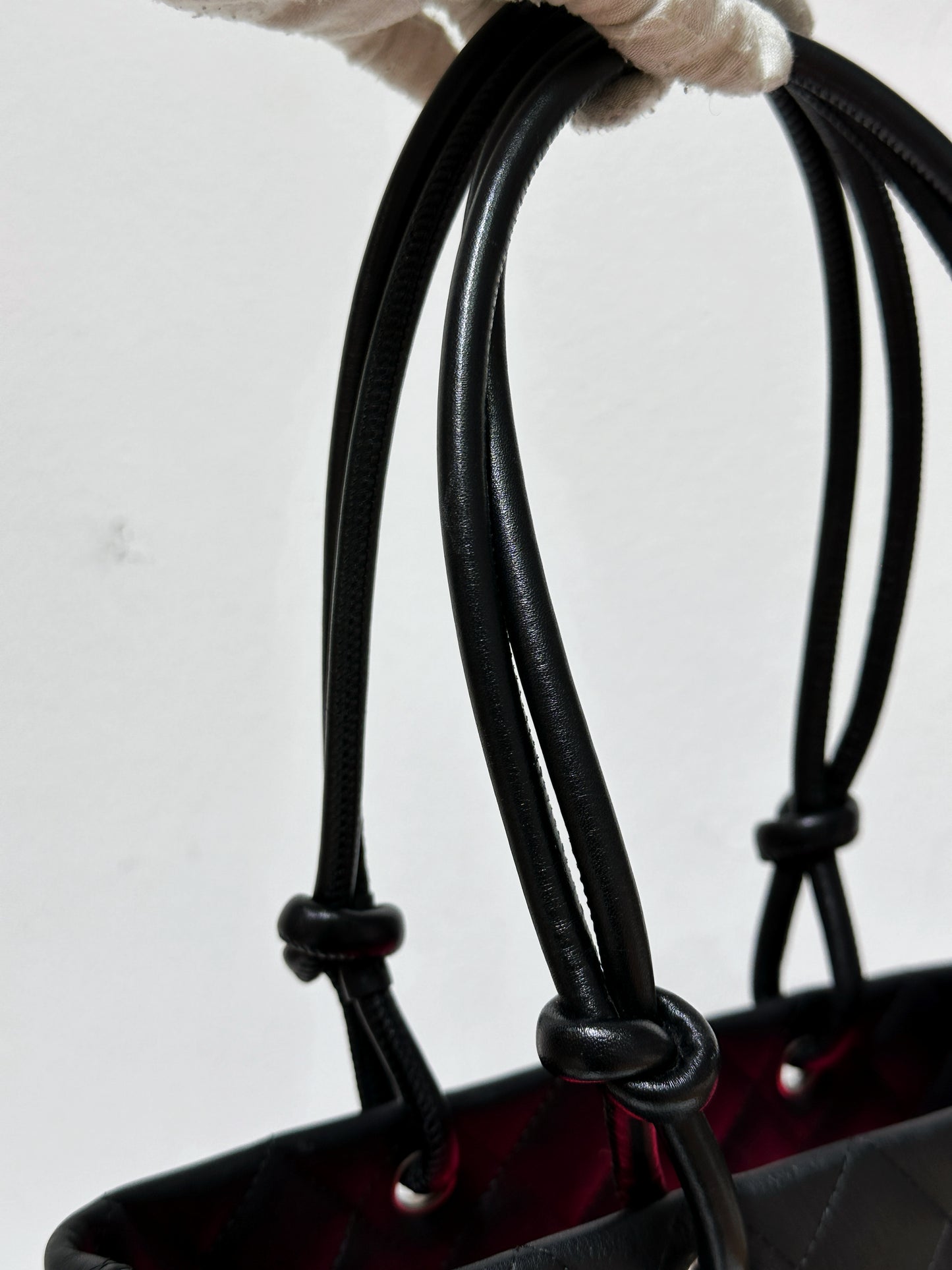 Chanel Calfskin Cambon Line Medium Tote Bag Black 1531 holo
