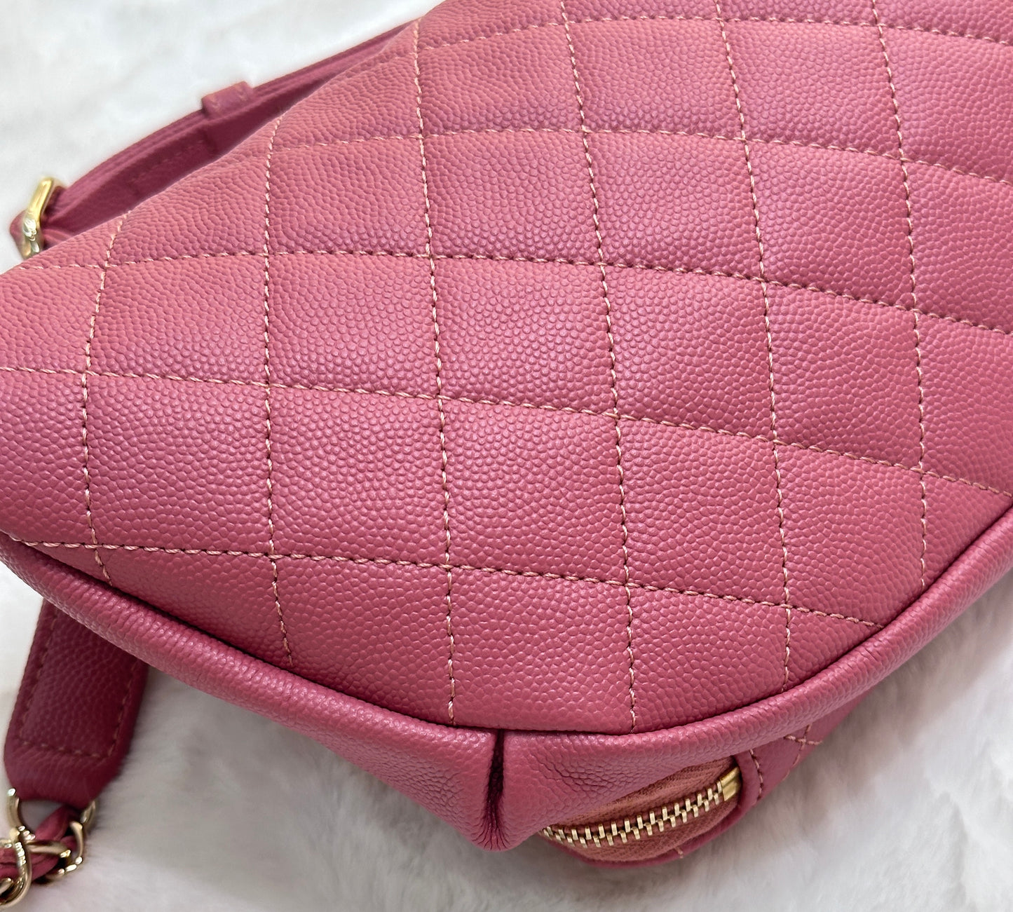 Chanel Pink Quilted Waist Bag