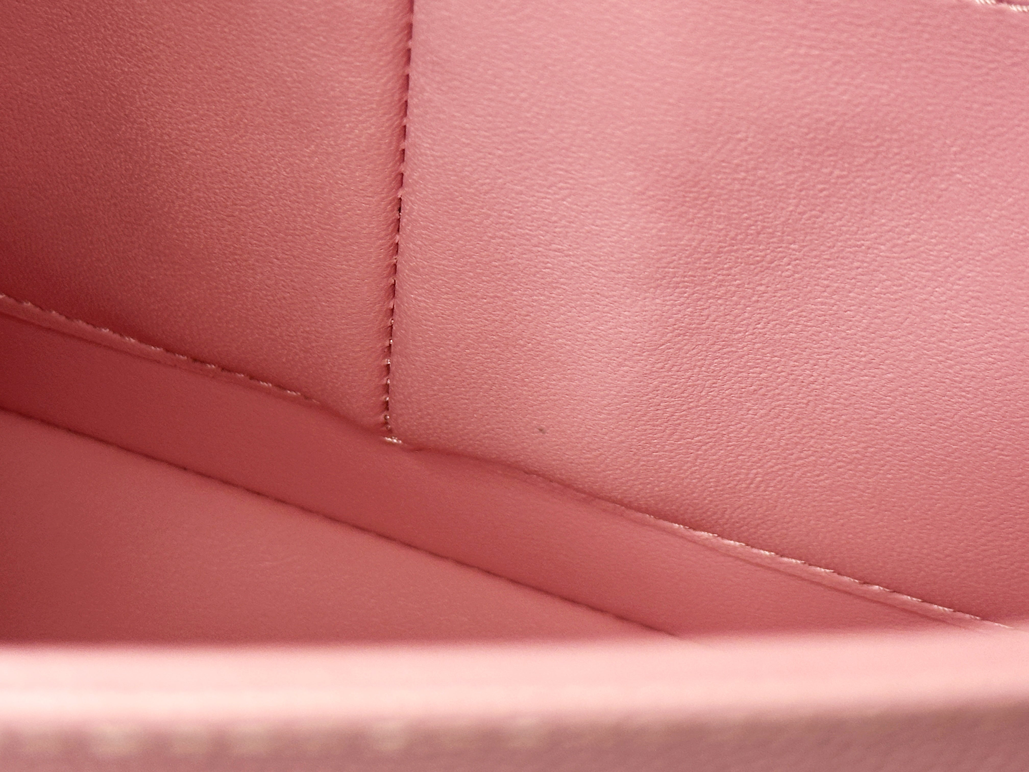 Chanel 22C Classic Quilted Medium Double Flap Bag Sakura Pink AKHX microchip