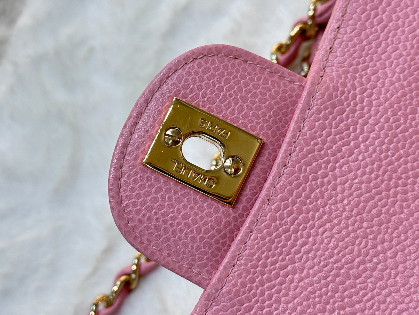 Chanel Medium Vintage Sakura Pink Caviar Classic Double Flap Bag 24K GHW