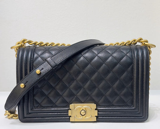 Chanel Medium Caviar LeBoy Bag Black GHW