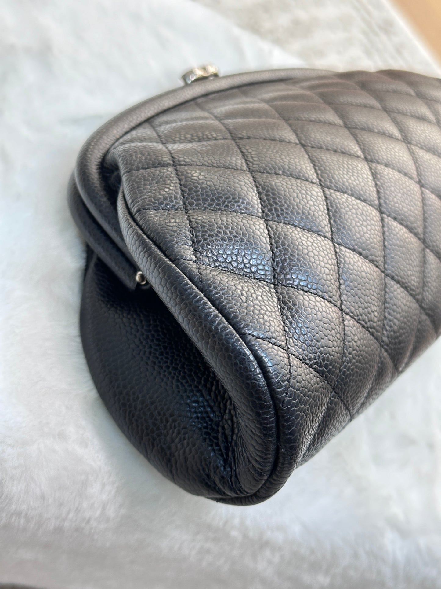 Chanel Quilted Caviar Timeless Clutch Black SHW