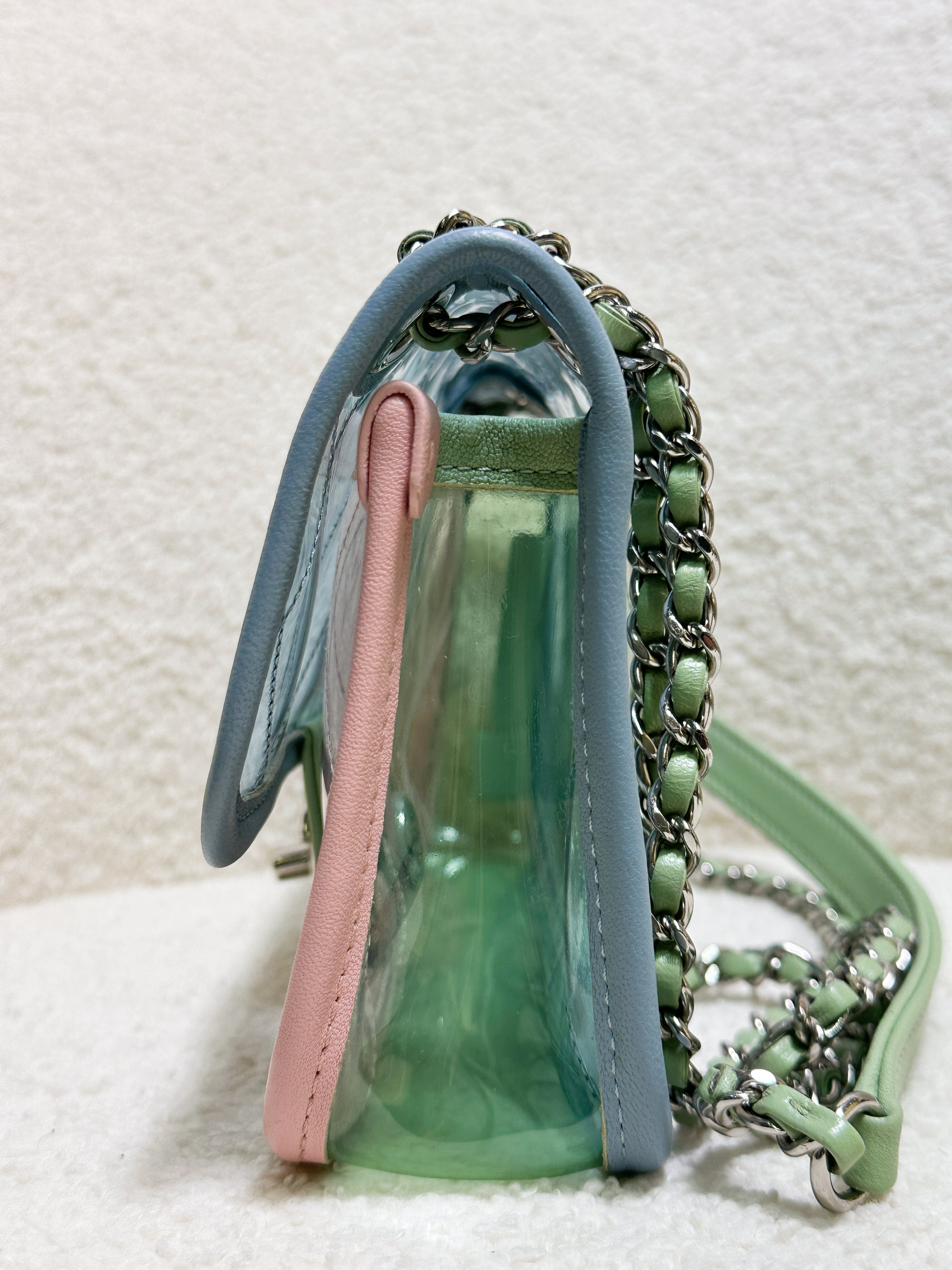 Chanel Coco Splash PVC Mini Flap Bag Blue/Pink/Green 25 holo