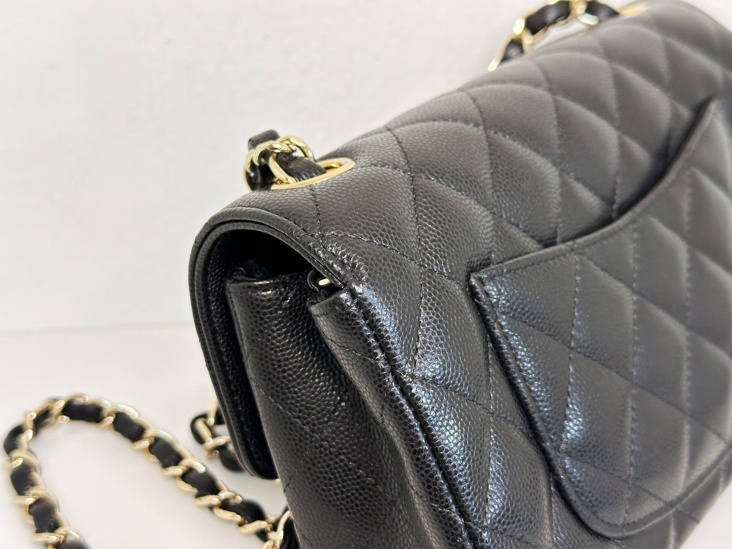 Chanel Caviar Classic Quilted Mini Rectangular Flap black GHW 2353 holo card