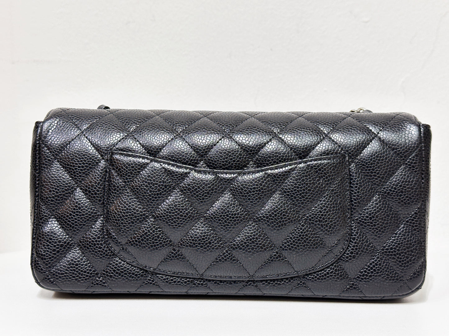Chanel Caviar East West Flap Bag Black SHW 1172 holo card