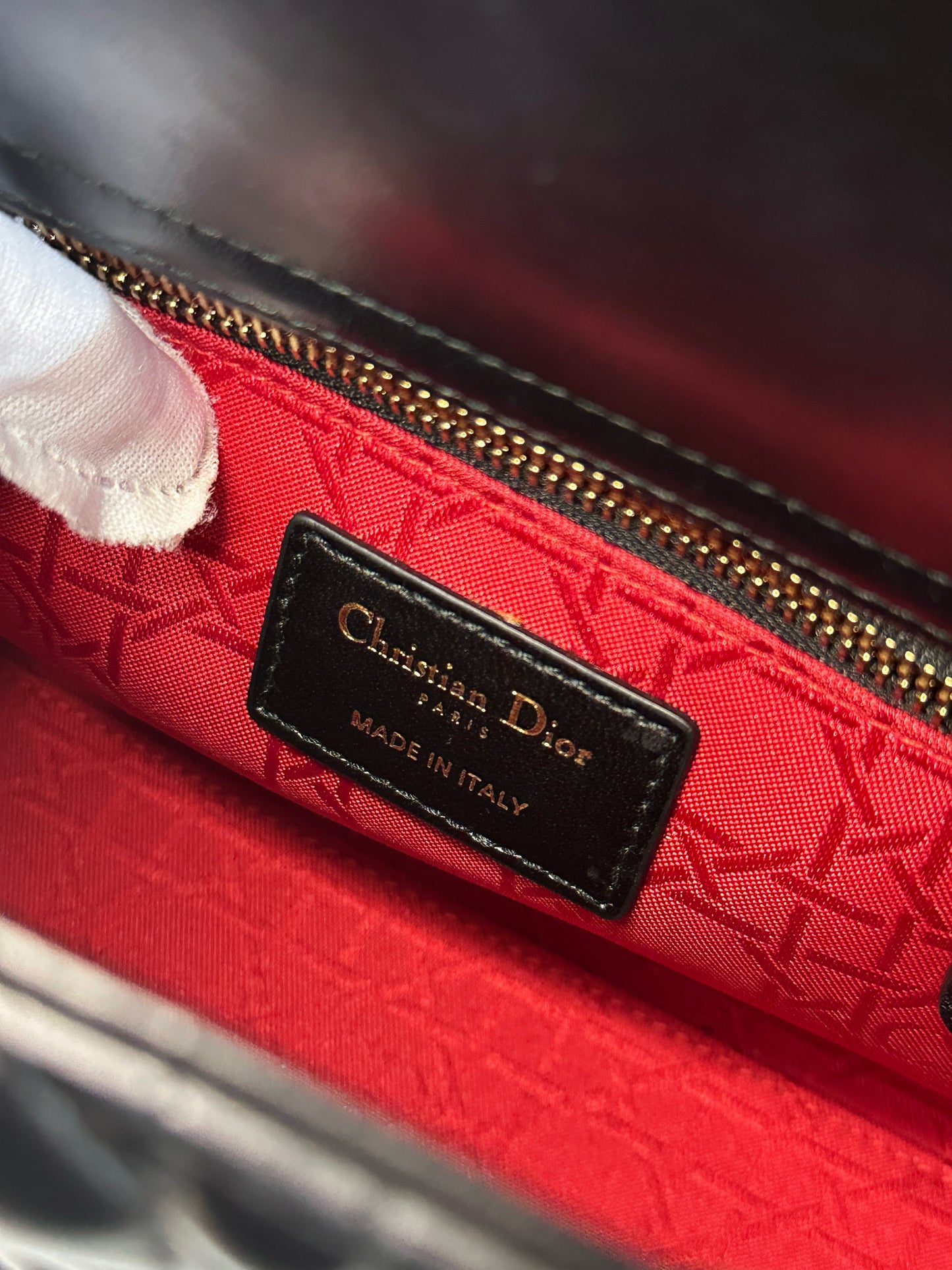 CHRISTIAN DIOR Lambskin Cannage Small My ABCDior Lady Dior Black GHW