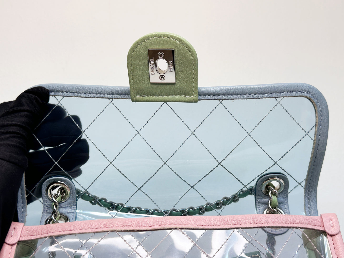 Chanel Coco Splash PVC Mini Flap Bag Blue/Pink/Green 2582 holo