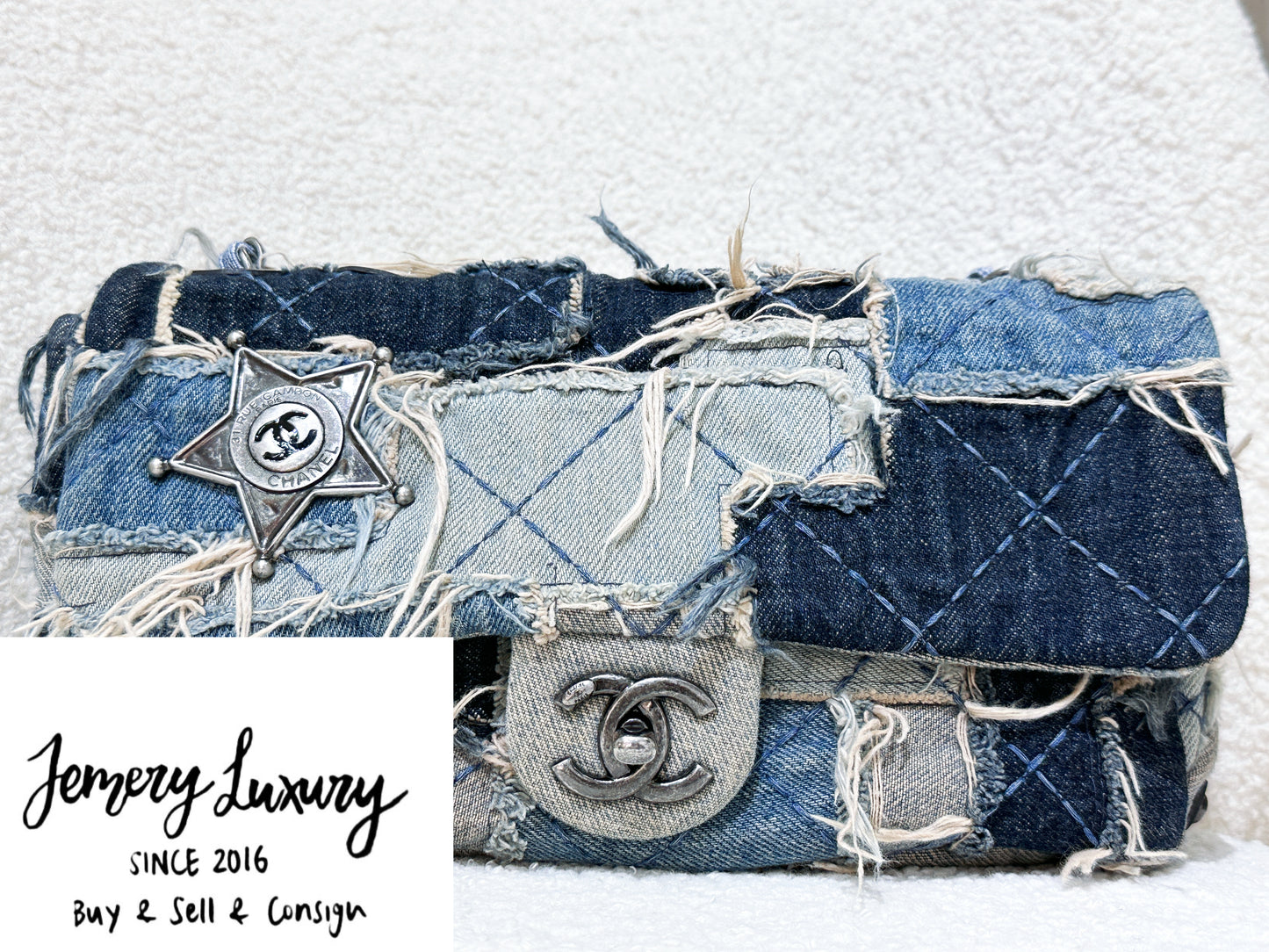 Chanel Blue Denim Paris Dallas Flap Bag Aged Silver Hardware, 2014
