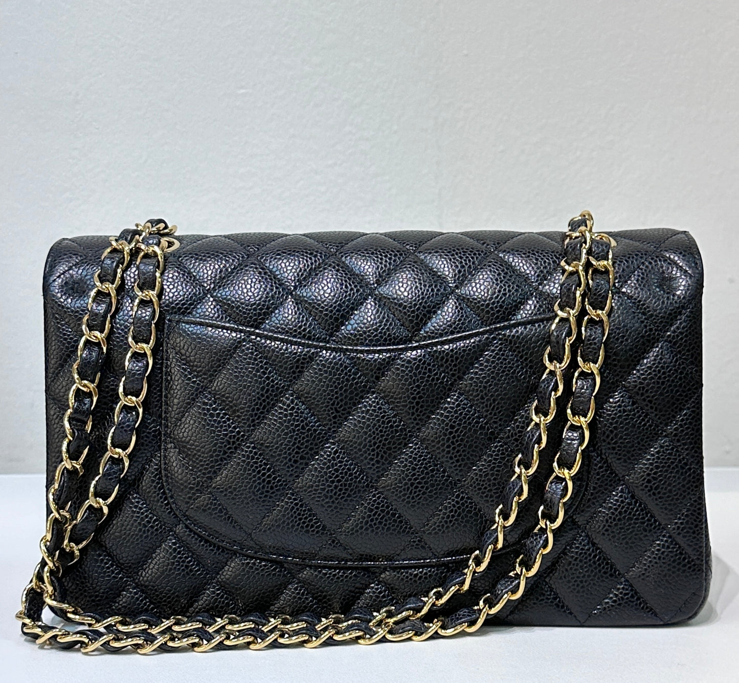 Chanel Medium Caviar Double Flap Black Bag GHW