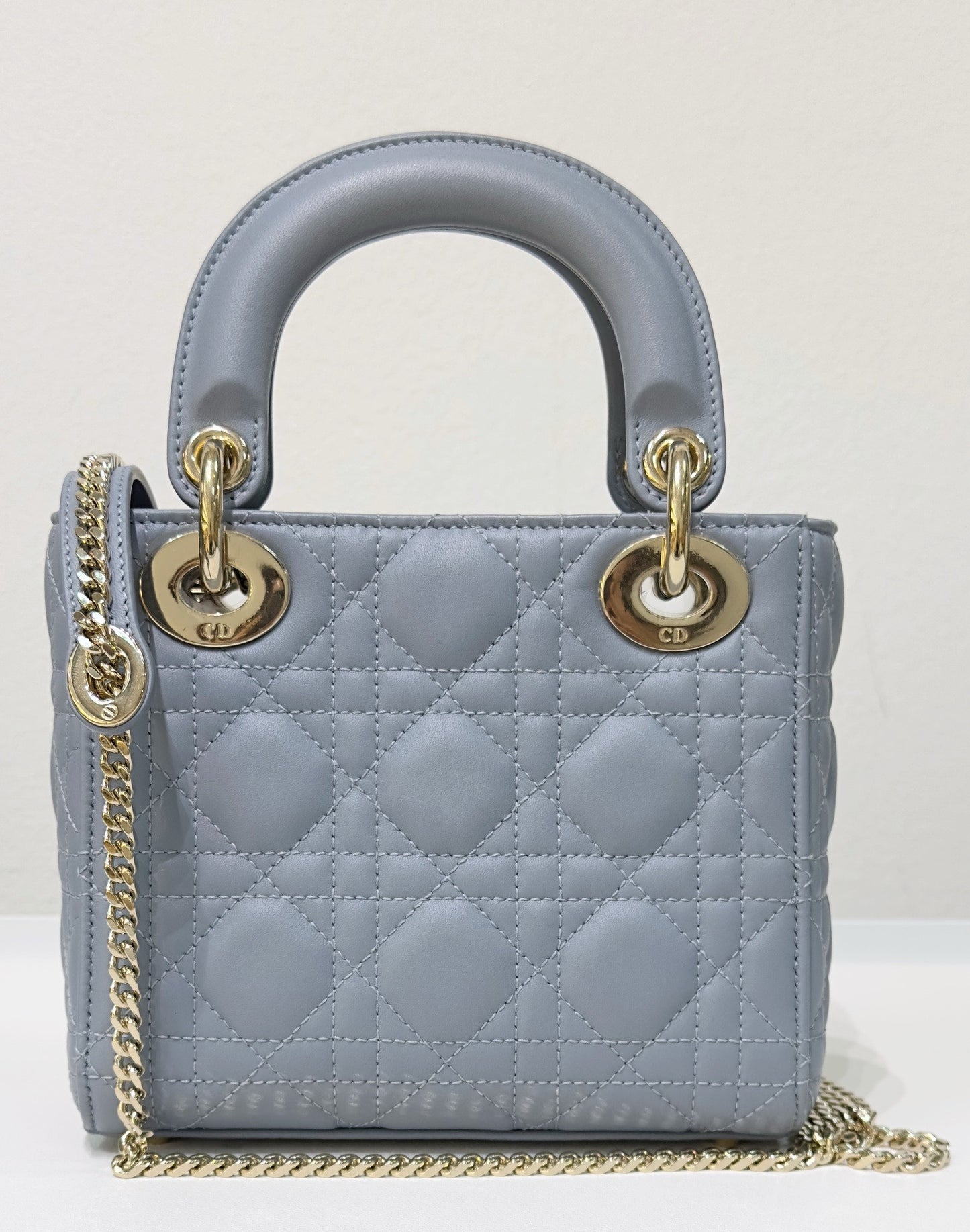 Christian Dior Mini Lambskin Cannage Lady Dior Sky Blue