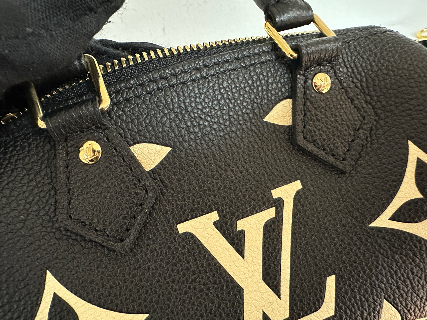 Louis Vuitton Speedy Bandouliere Nano Black Top Handle Bag in Monogram Empreinte Leather GHW