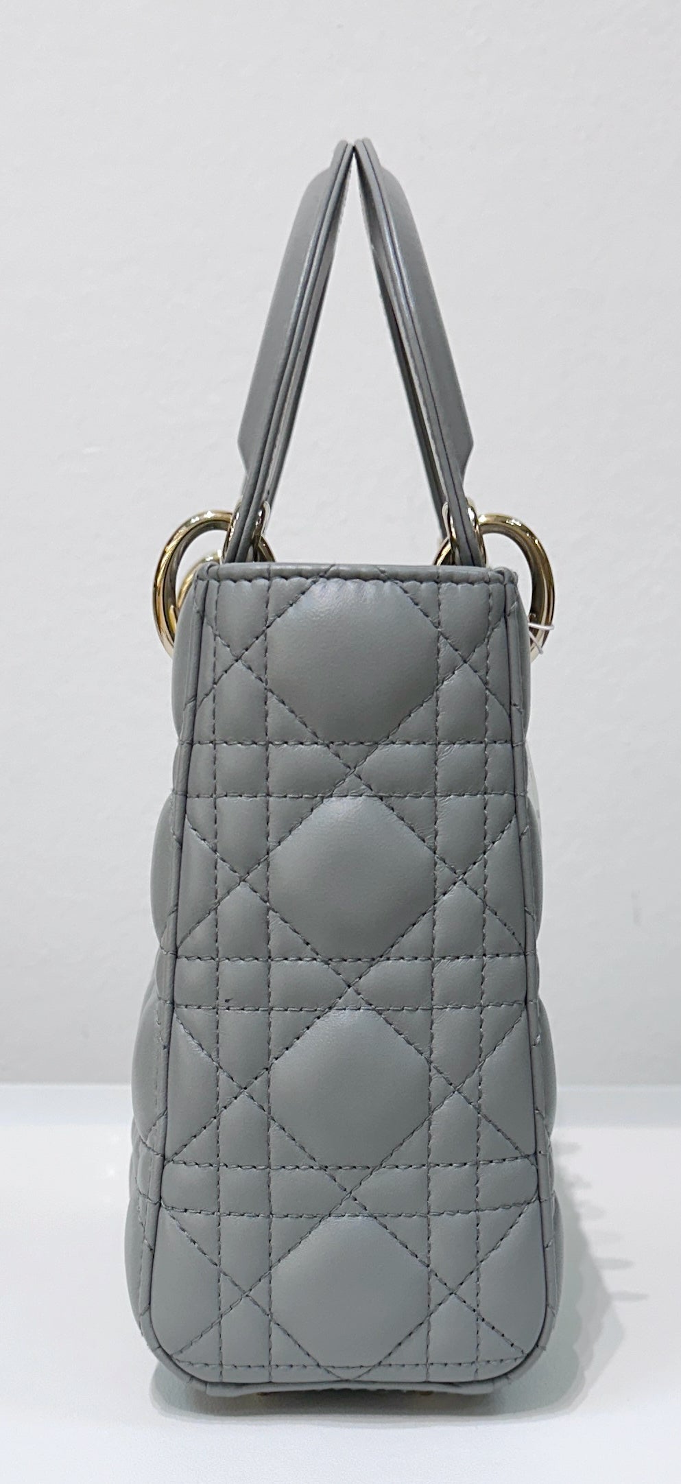 Dior Small Lady Dior My ABCDior Cannage Lambskin Gray