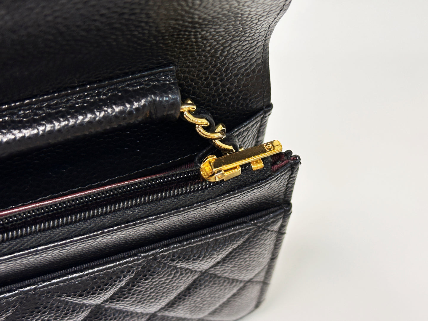 Chanel Classic Wallet on Chain Caviar Black GHW 2859 Holo card