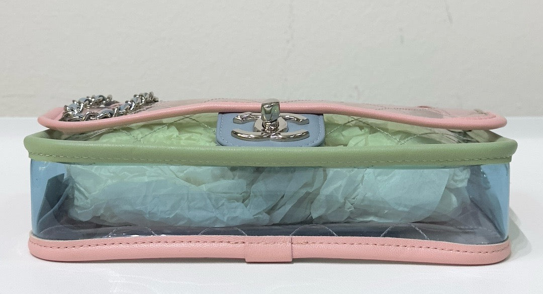 Chanel Mini Coco Splash PVC Flap Bag Pink/Green/Blue SHW