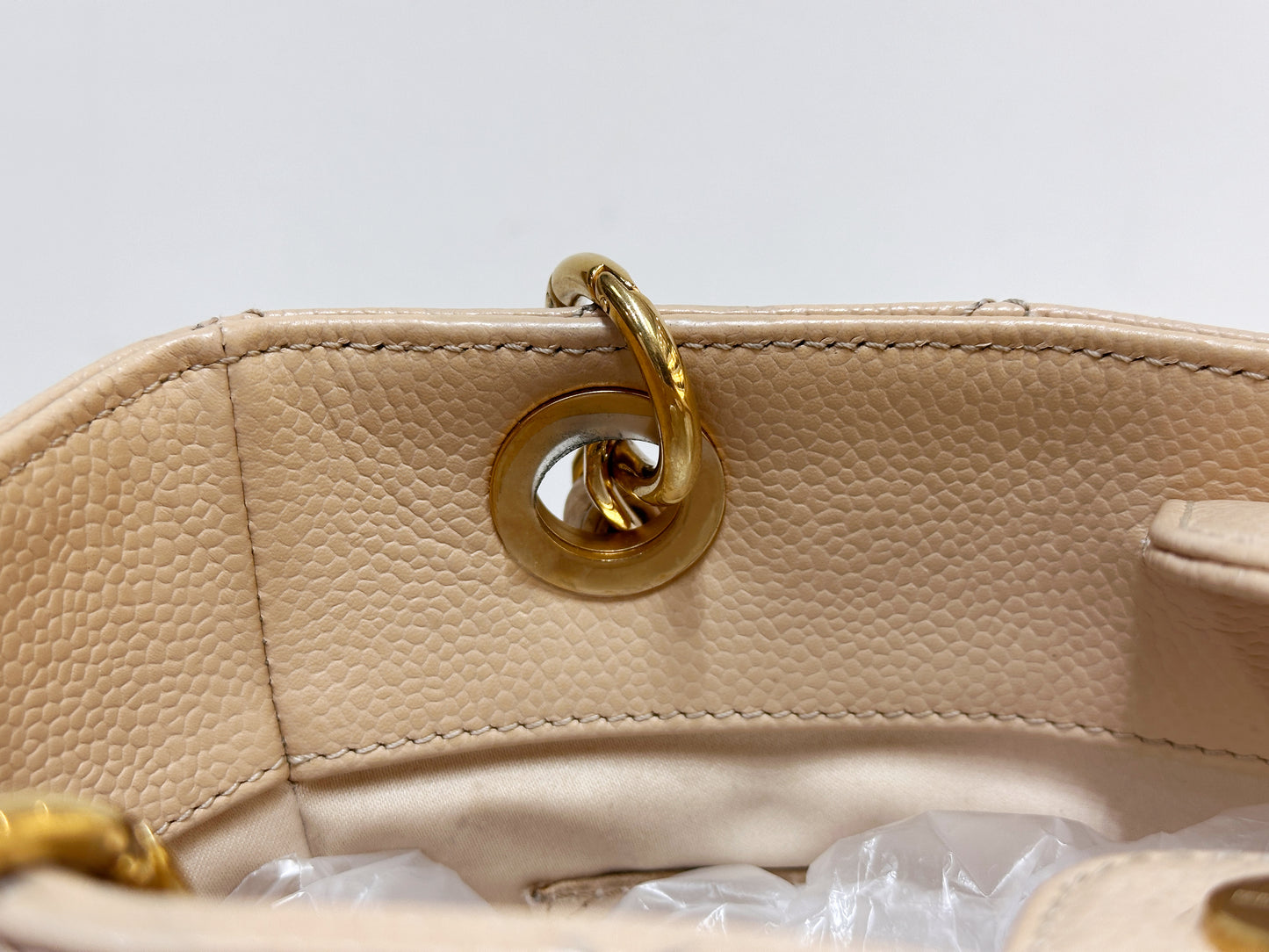 Chanel Caviar Quilted Petit Shopping Tote PST Beige GHW 1551 holo