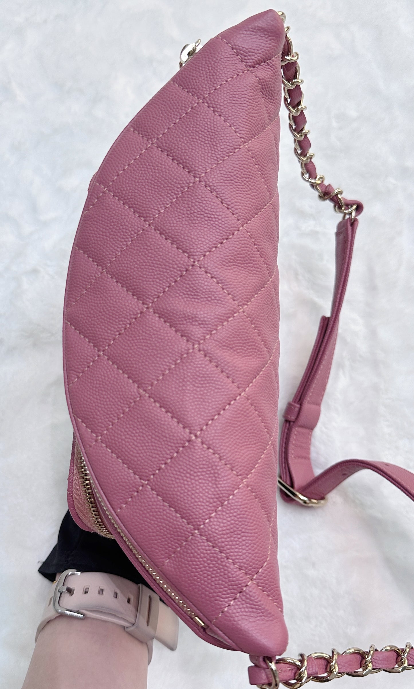 Chanel Pink Quilted Waist Bag