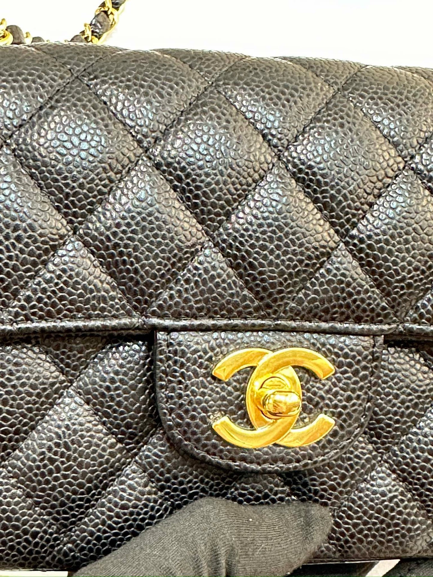 Chanel Caviar East West Flap Bag Black GHW