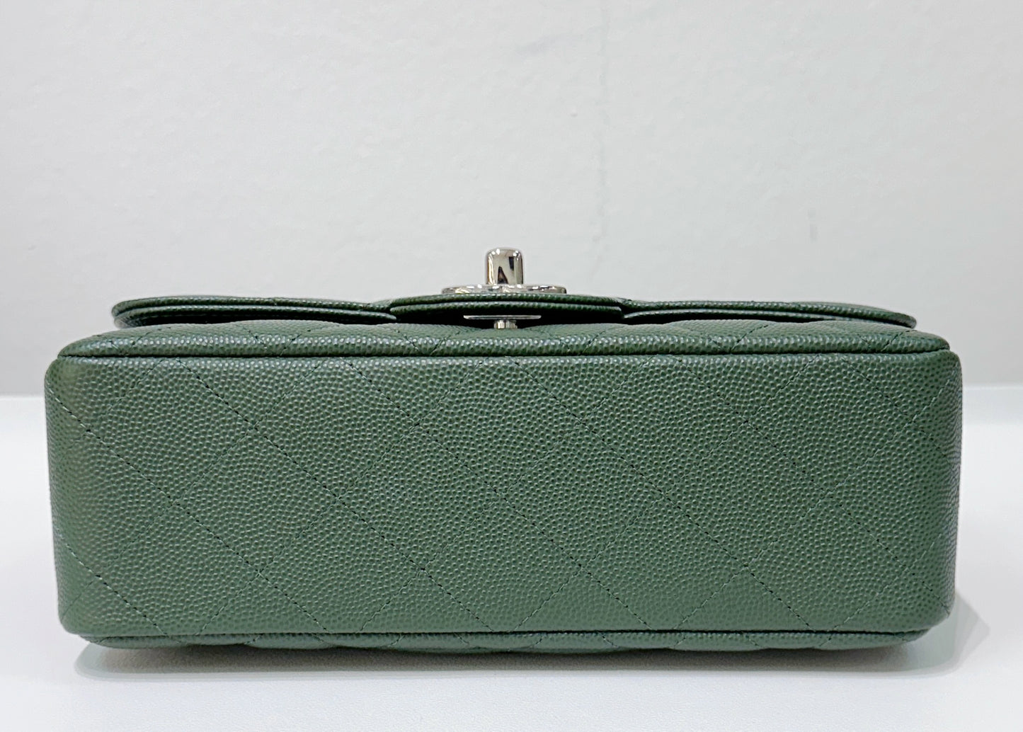 Chanel Caviar Quilted Mini Rectangular Flap Green