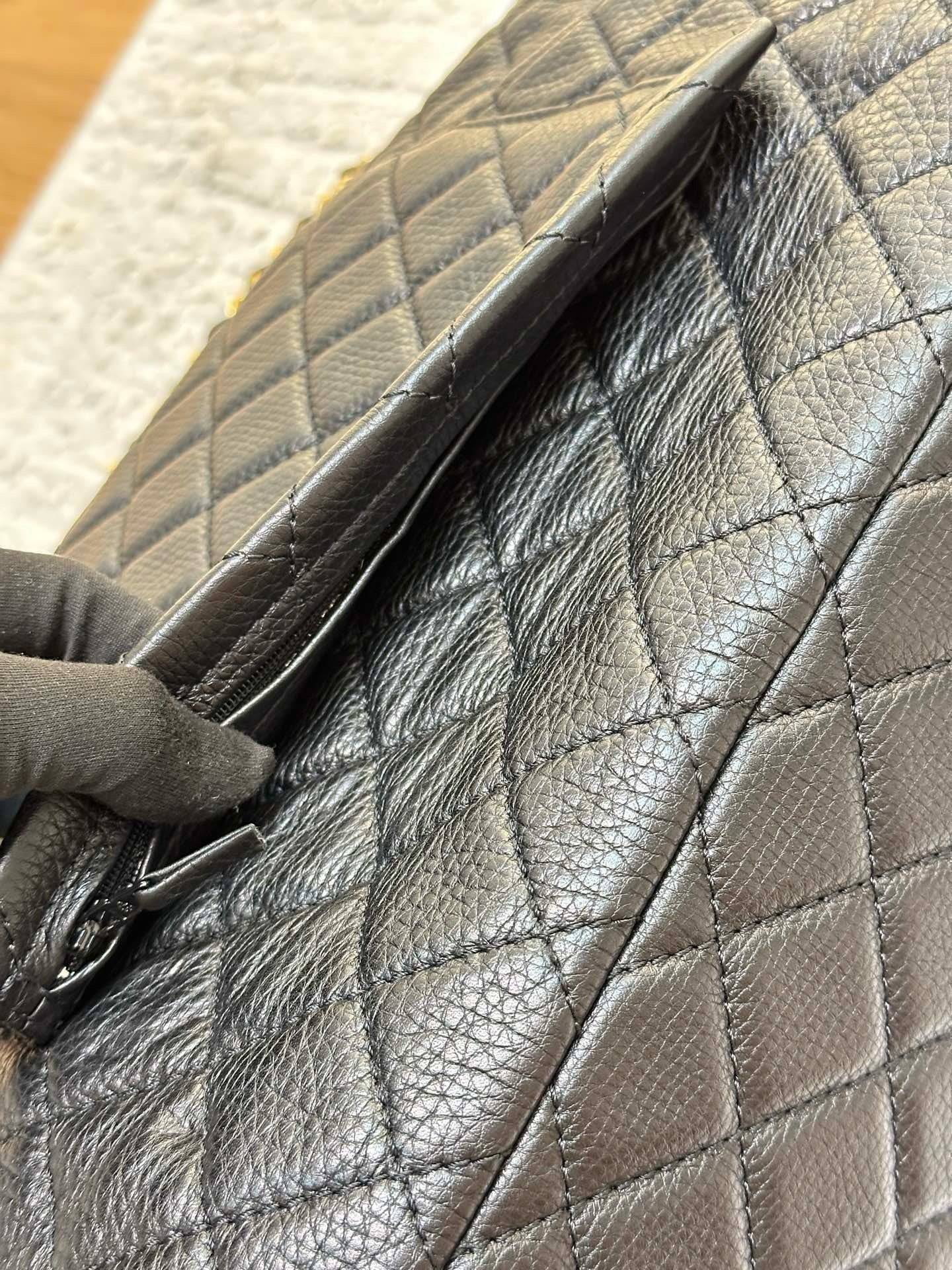 Chanel XXL Travel Calfskin Quilted Flap Bag Black GHW