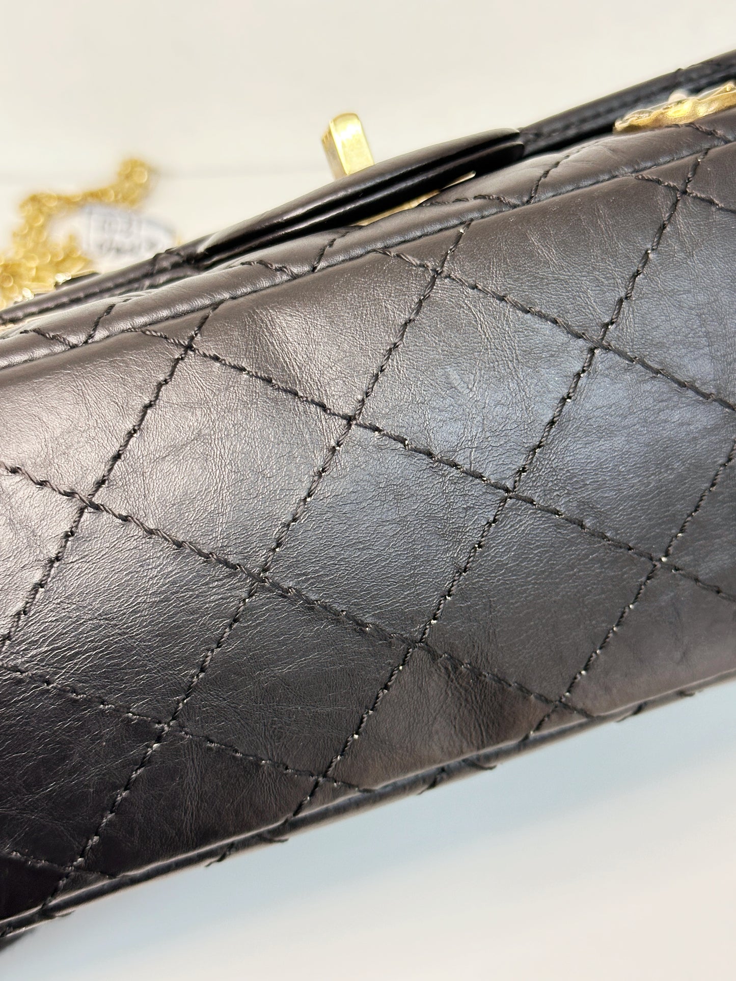 Chanel Small 2.55 Reissue Aged Calfskin Lucky Charms 225 Flap Black GHW