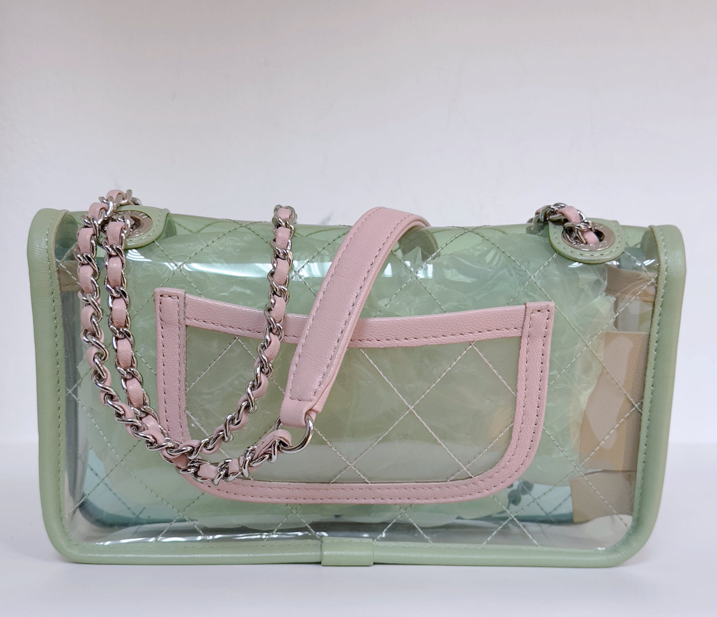 Chanel Mini Coco Splash PVC Flap Bag Blue/Green/Pink SHW 2562 holo