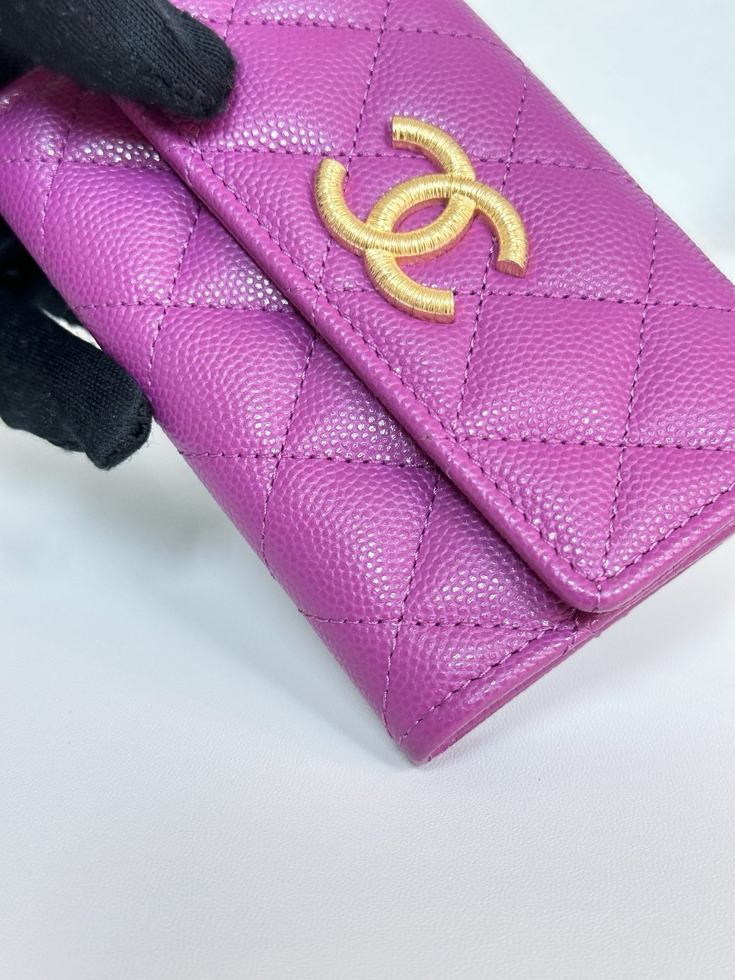 Chanel Card Holder Flag Bag 23B Purple