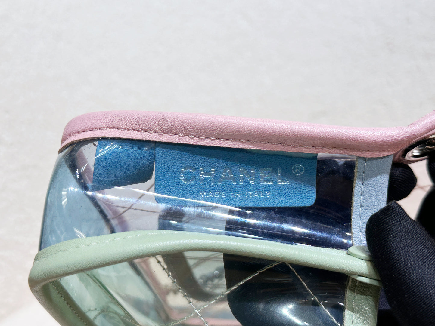 Chanel Coco Splash PVC Mini Flap Bag Pink/Green/Blue 2576 holo card