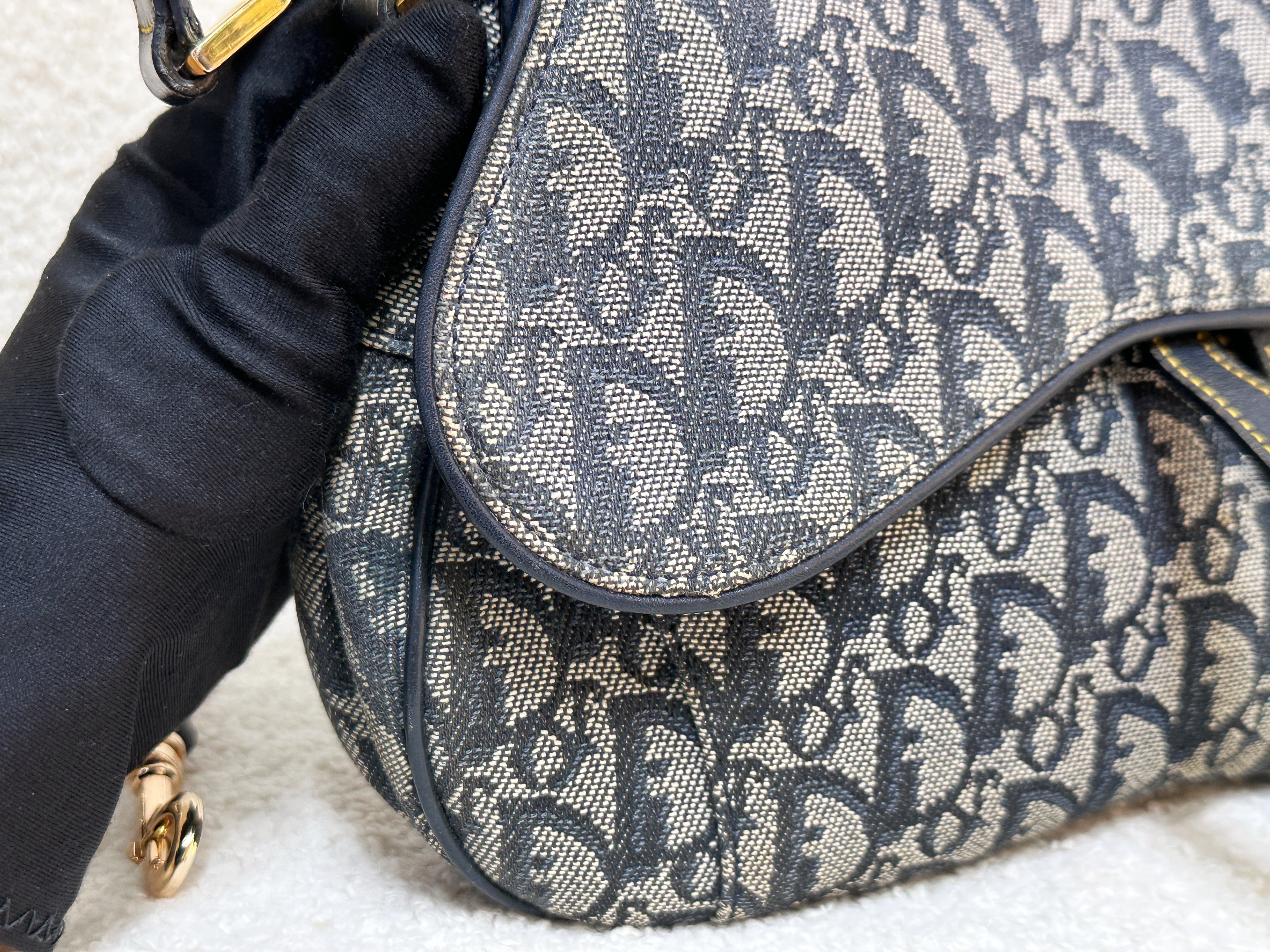 Christian Dior Double Saddle Canvas Navy blue 2001 year