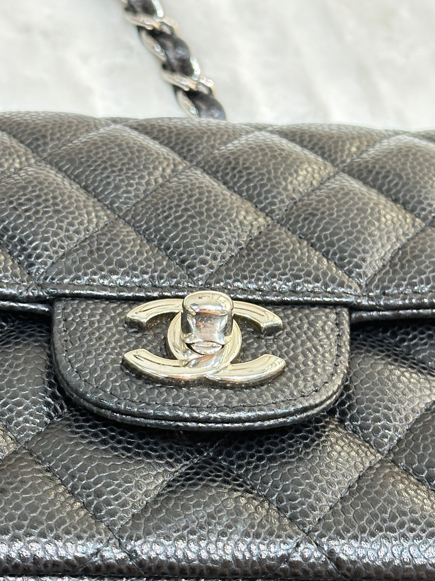 Chanel Caviar East West Flap Bag Black SHW