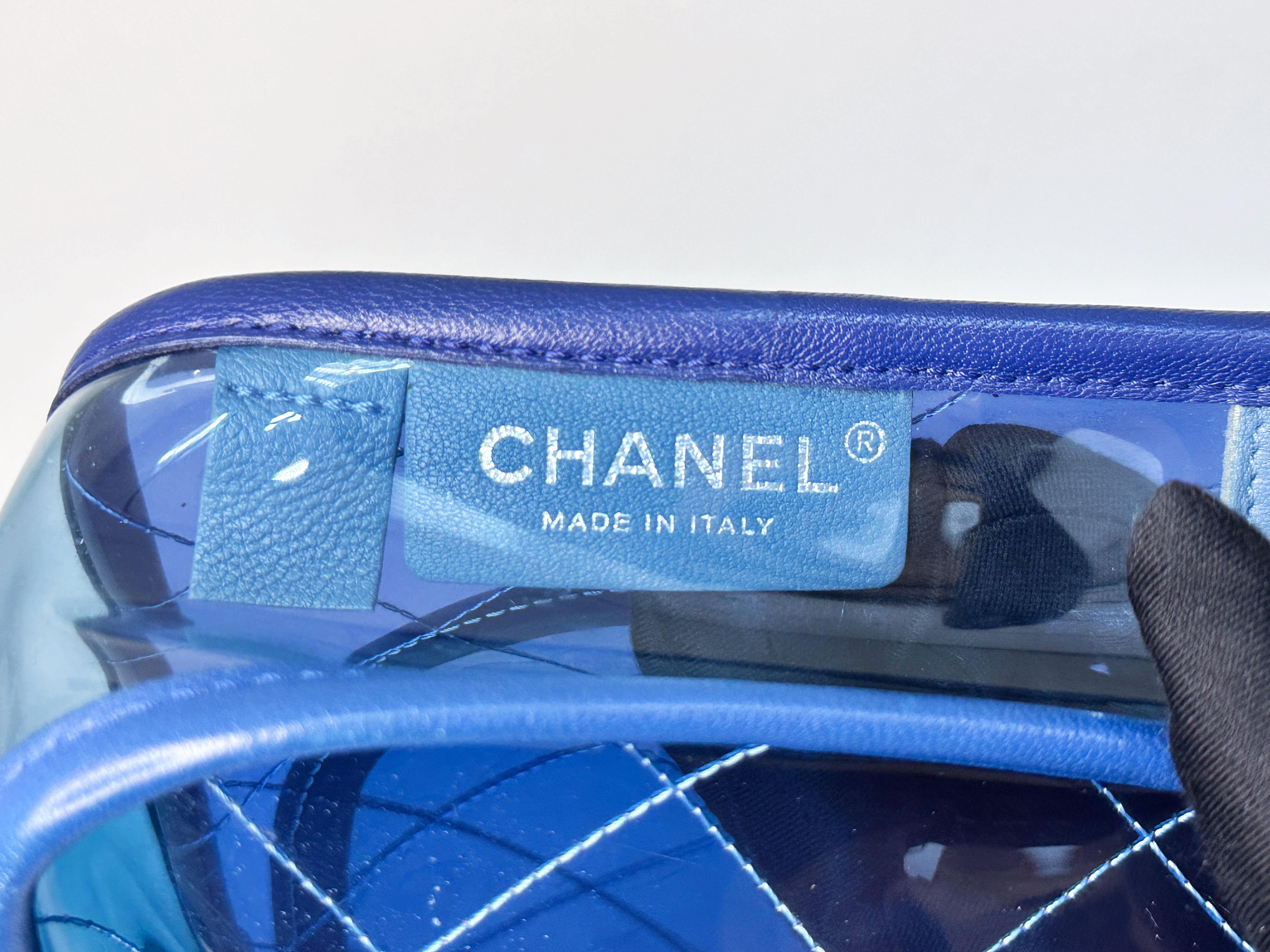 Chanel Blue Coco Splash PVC Medium Flap Bag 2583 holo