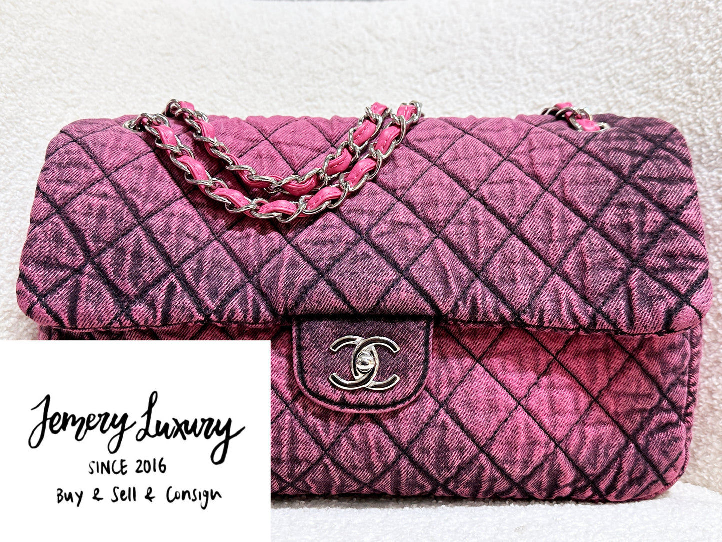 Chanel Denim Quilted Denimpression Flap Red Black