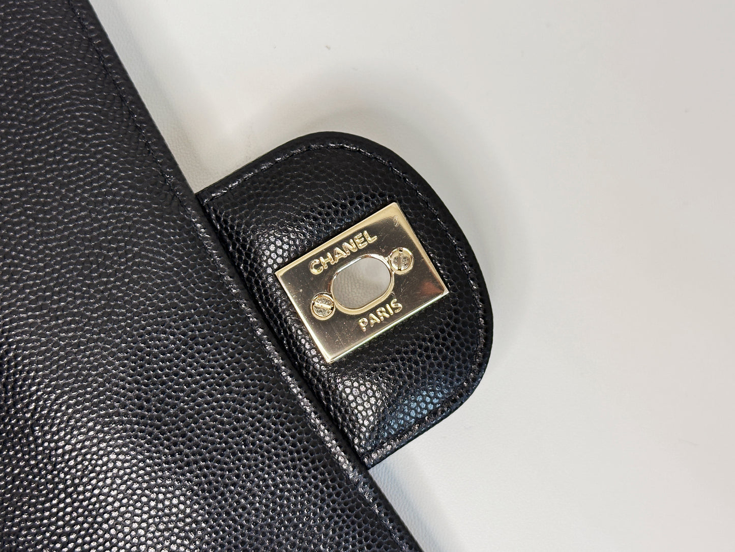 Chanel Caviar Classic Quilted Mini Rectangular Flap black GHW 2353 holo card