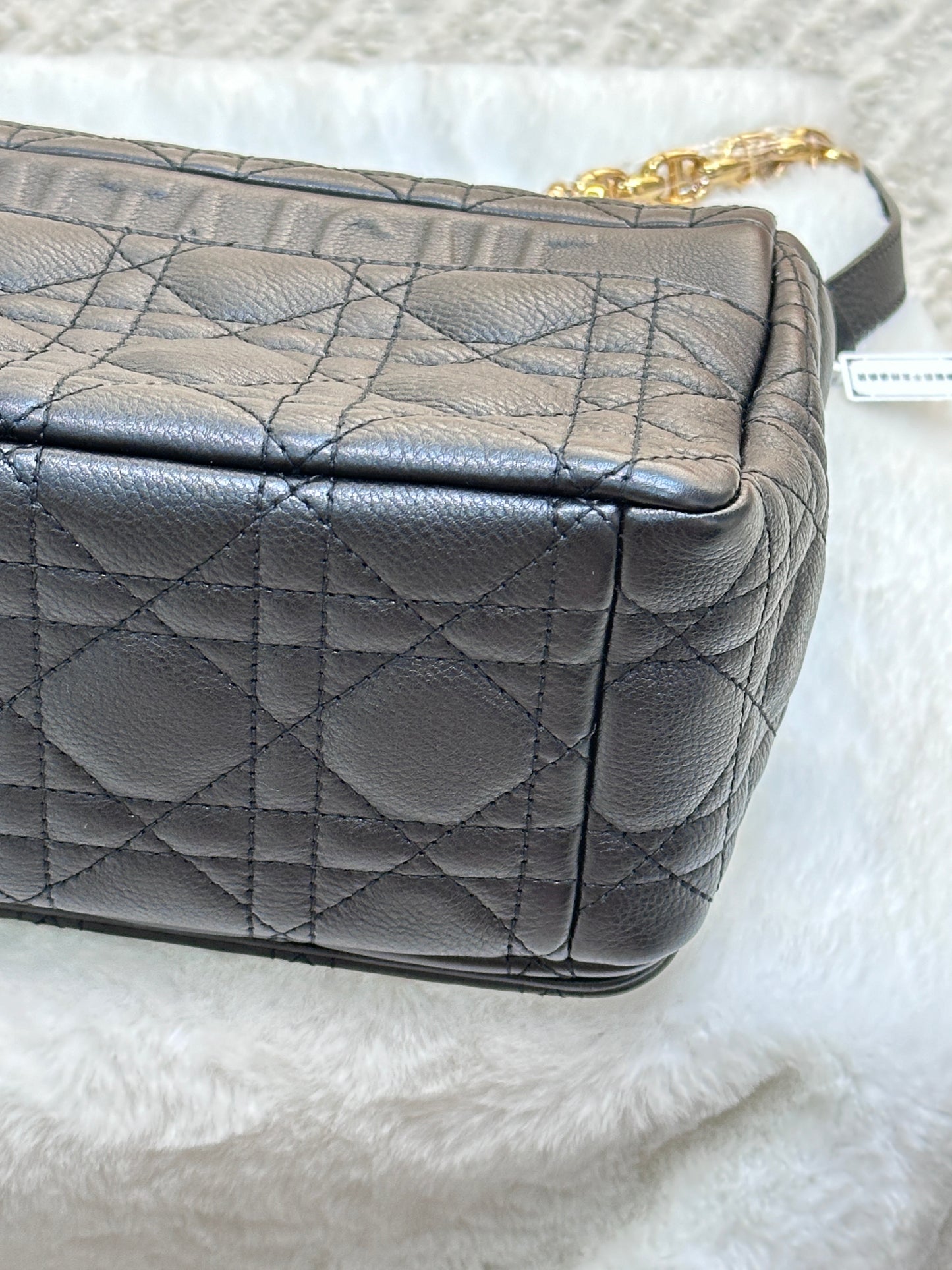 Dior Medium Caro Bag Supple Cannage Calfskin Black GHW