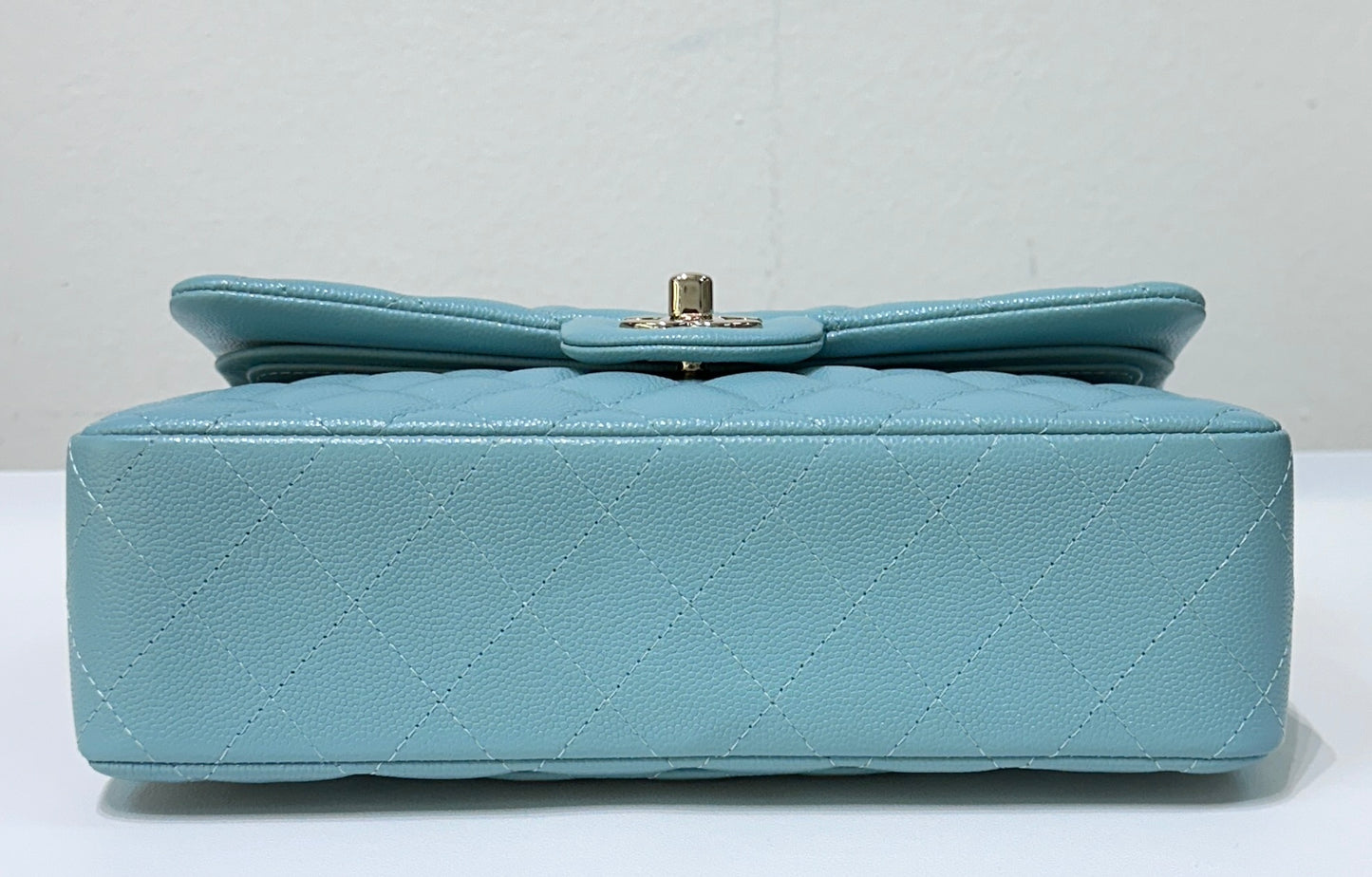 Chanel 20C Small Classic Double Flap Tiffany Blue Caviar GHW