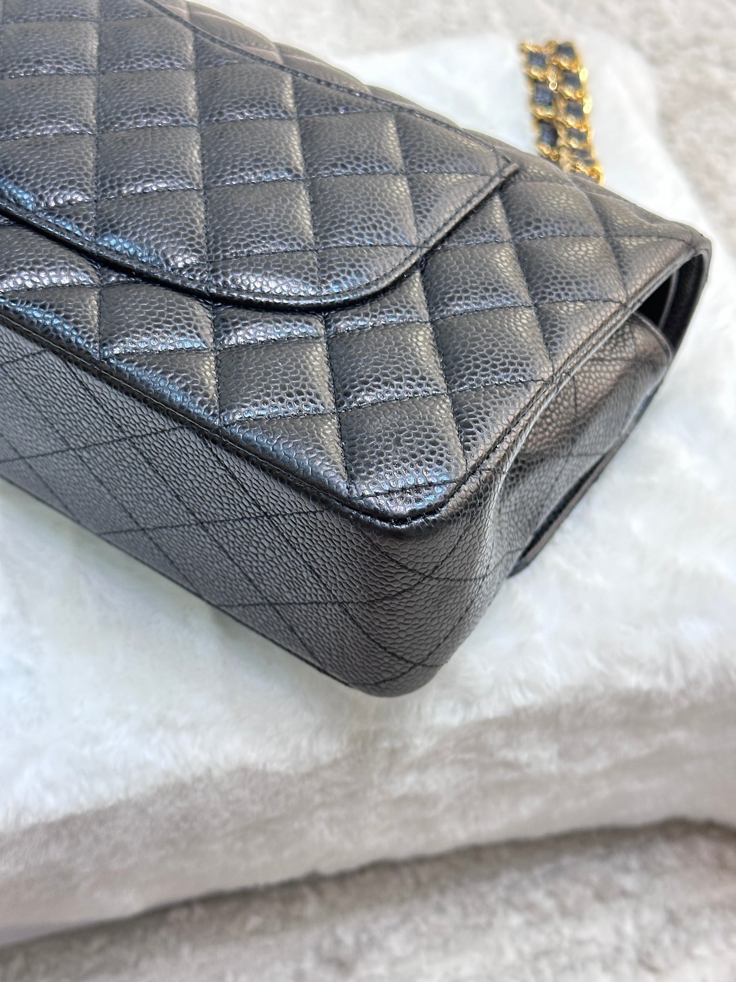 Chanel Medium Caviar Double Flap Black Bag GHW