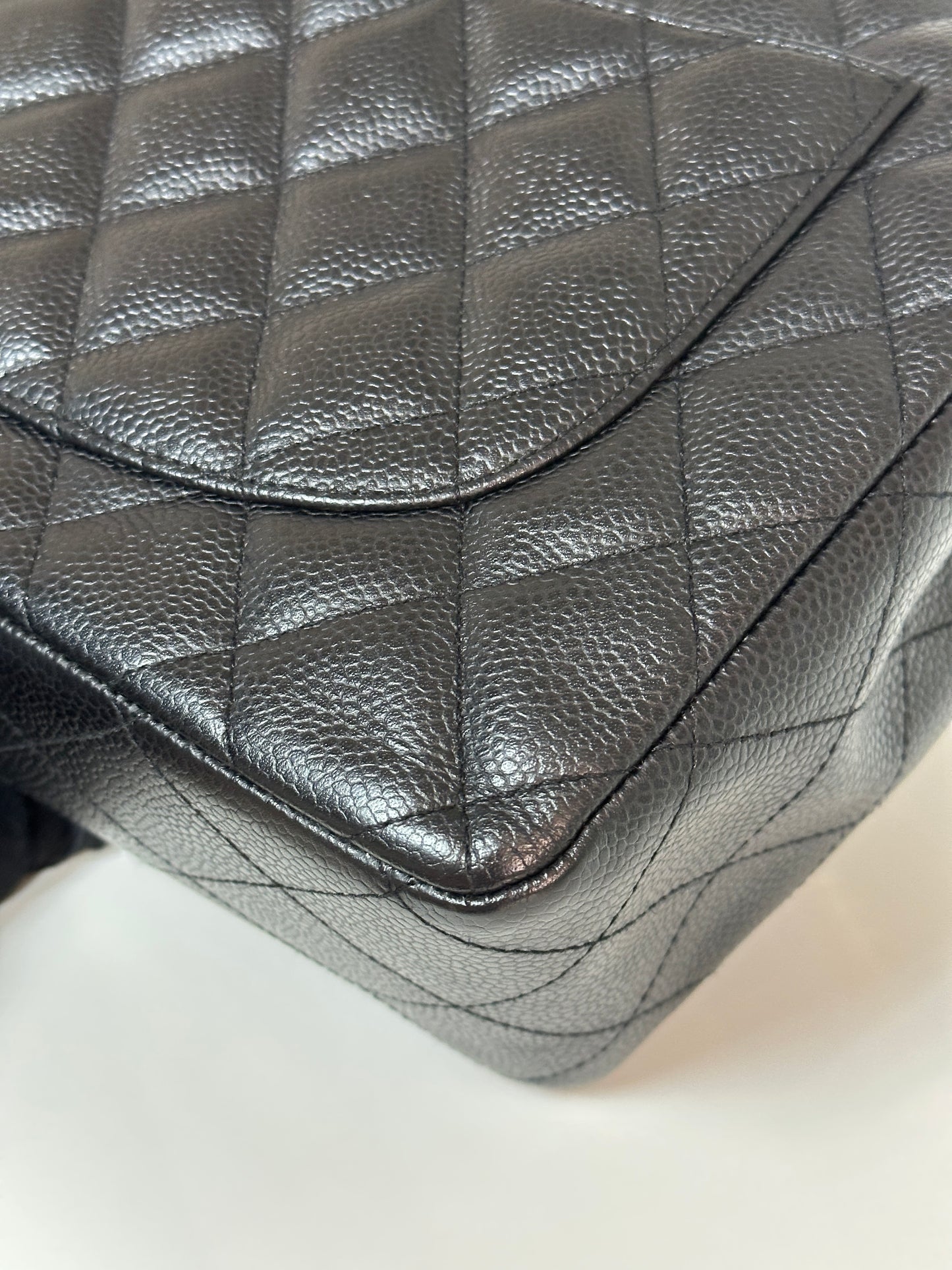 Chanel Jumbo Classic Single Flap Caviar Leather Black 1249 holo