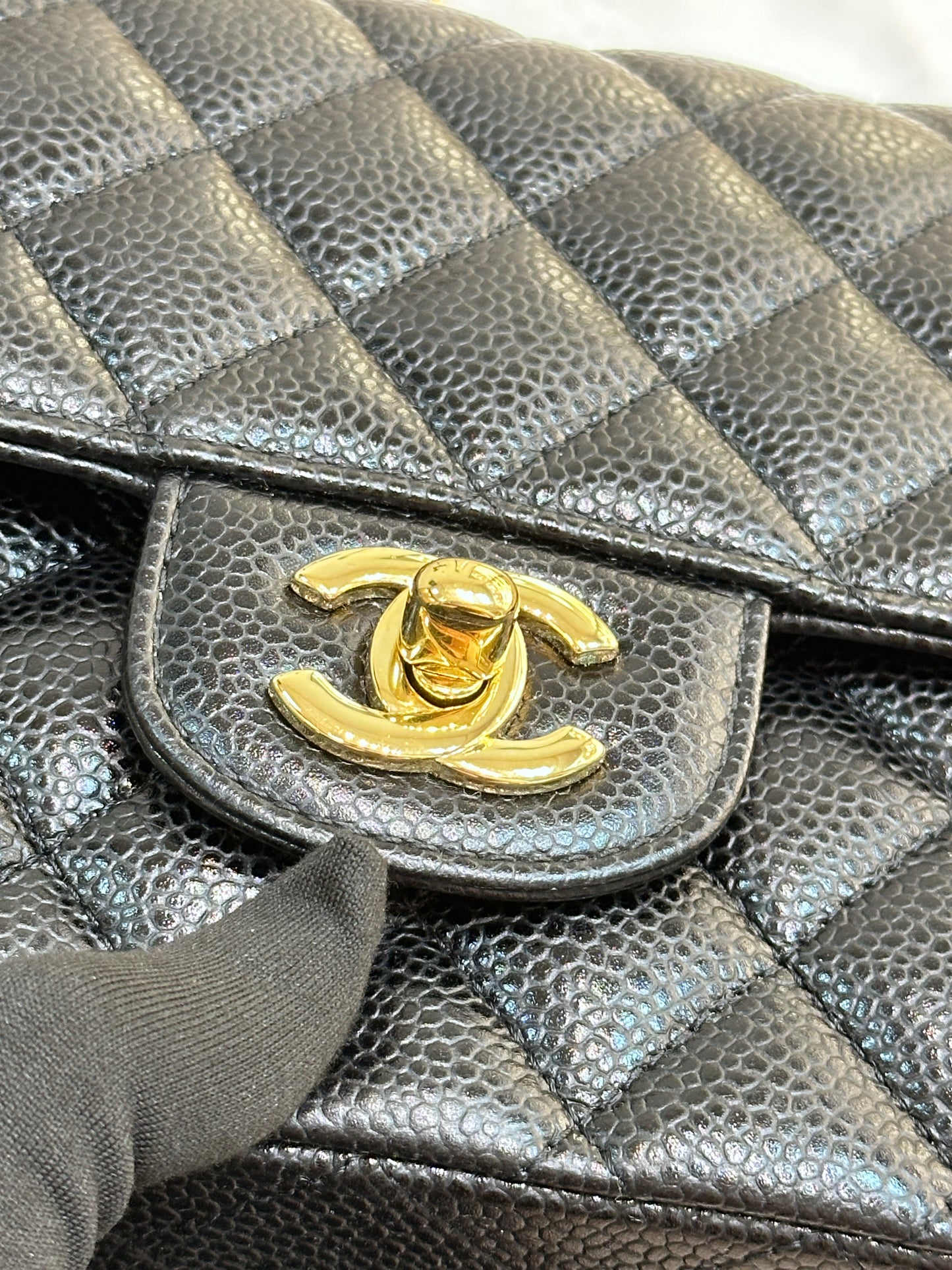 Chanel Medium Caviar Double Flap Black Bag GHW