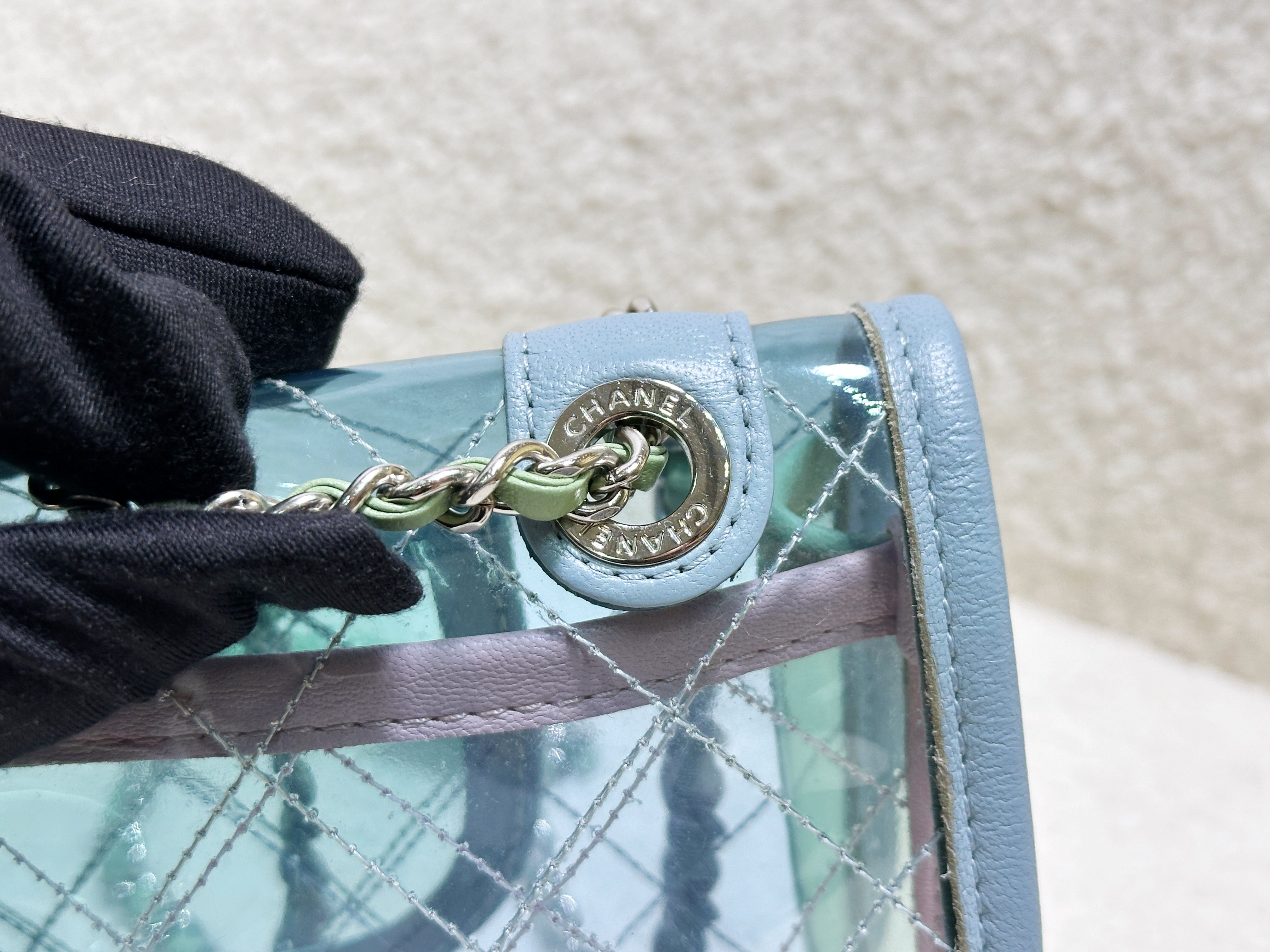 Chanel Coco Splash PVC Mini Flap Bag Blue/Pink/Green 25 holo