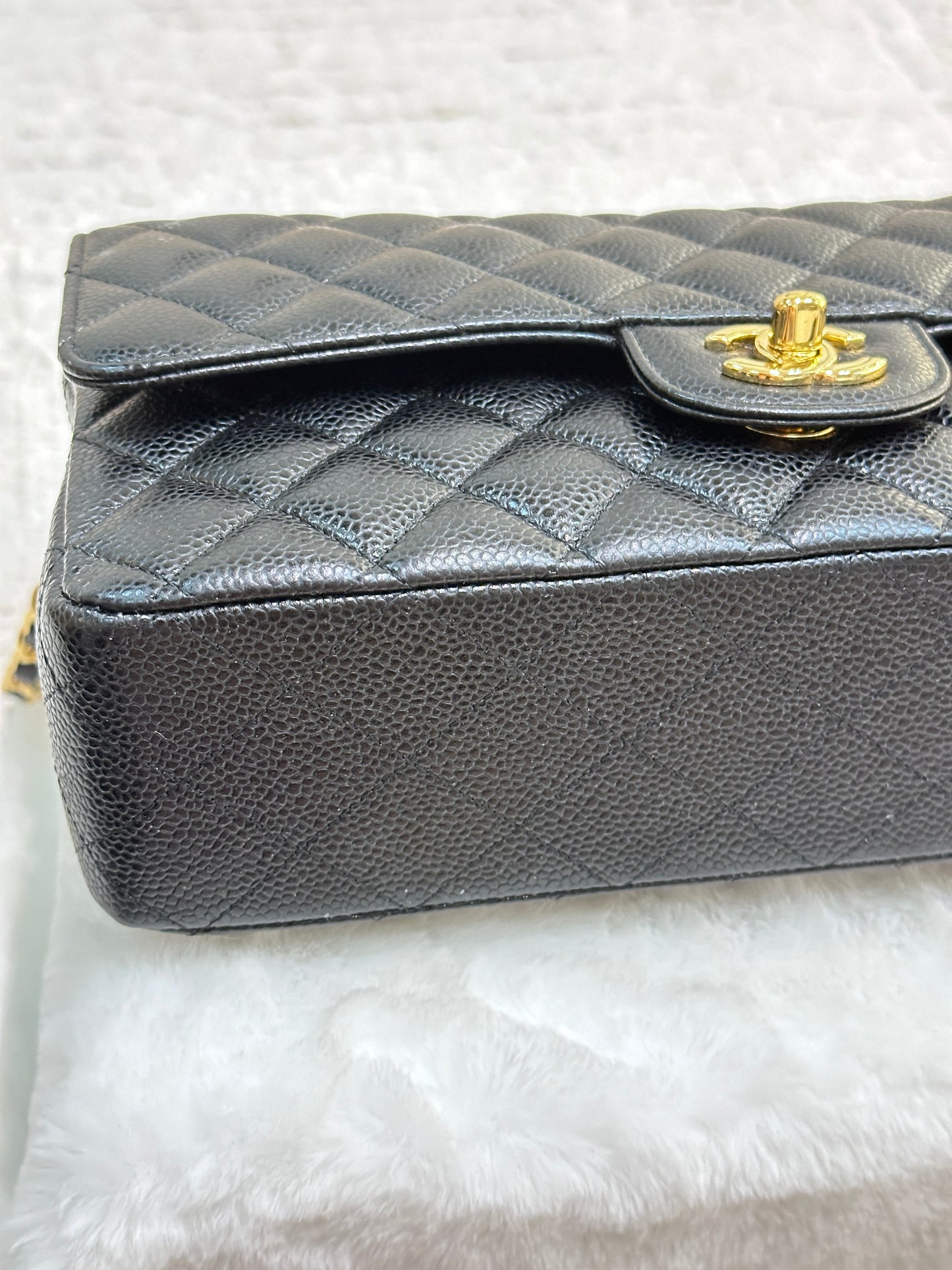 Chanel Medium Caviar Double Flap Black Bag GHW