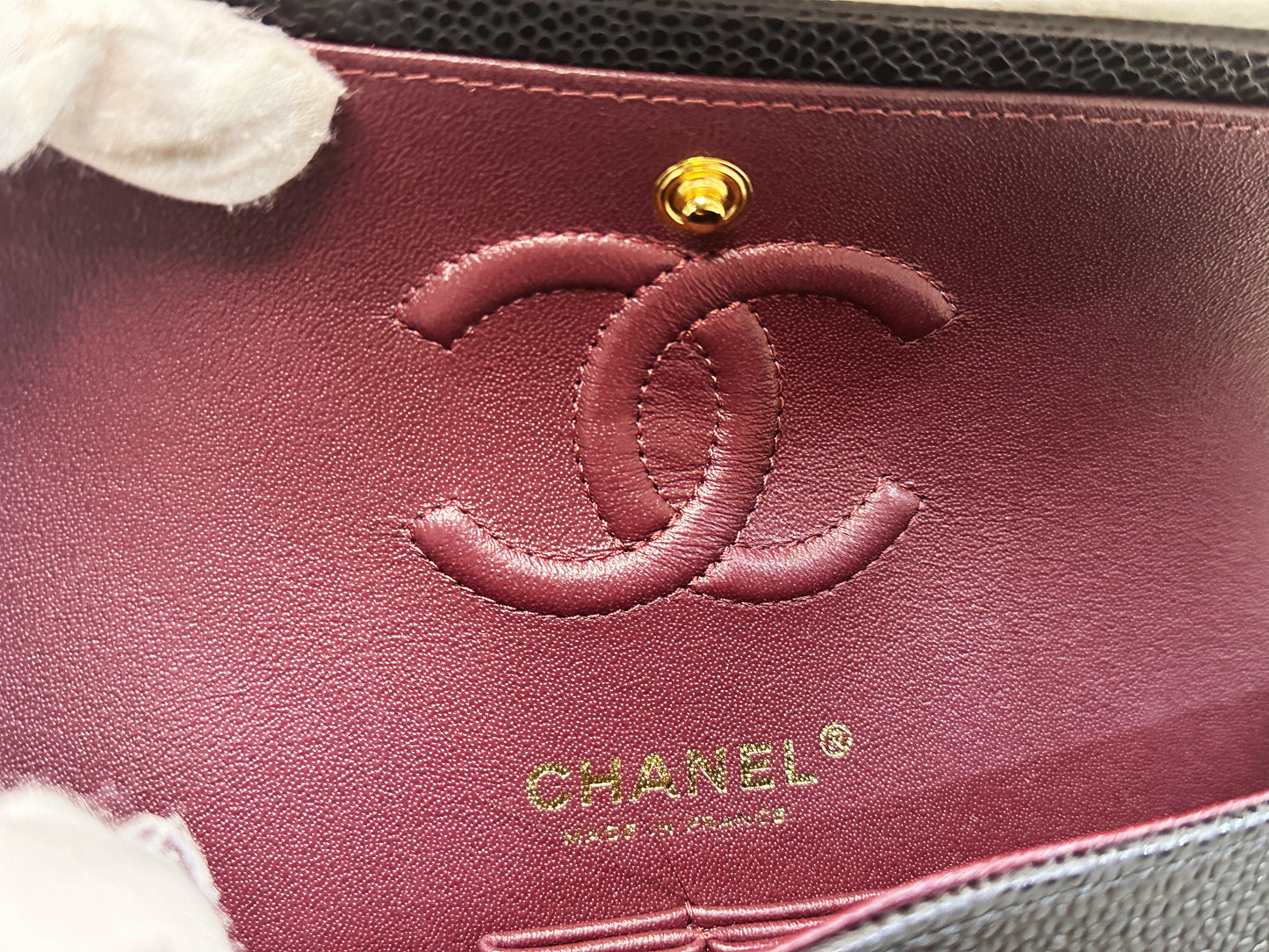 Chanel Small Classic Quilted Caviar Double Flap Bag Black TLLT Microchip