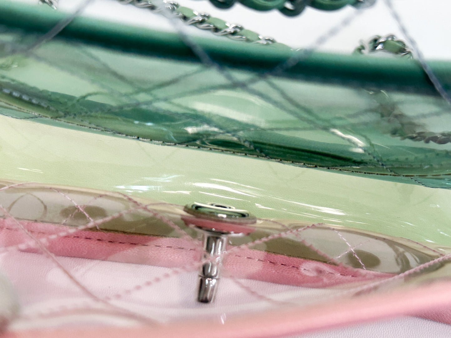 Chanel Coco Splash PVC Mini Flap Bag Blue/Green/Pink 2569 holo