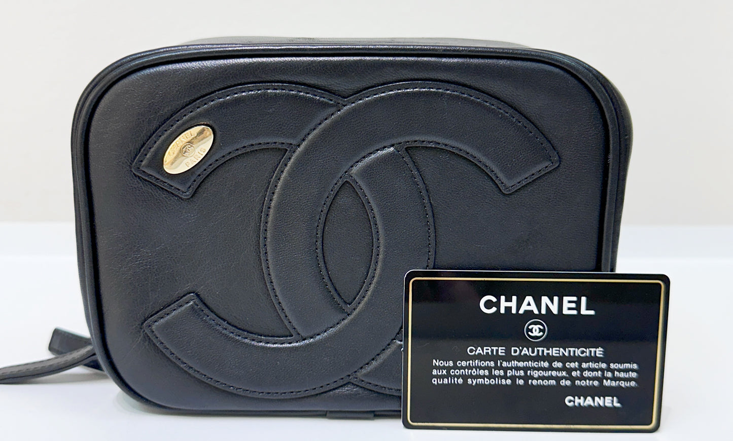 Chanel Black Lambskin CC Mania Camera Bag