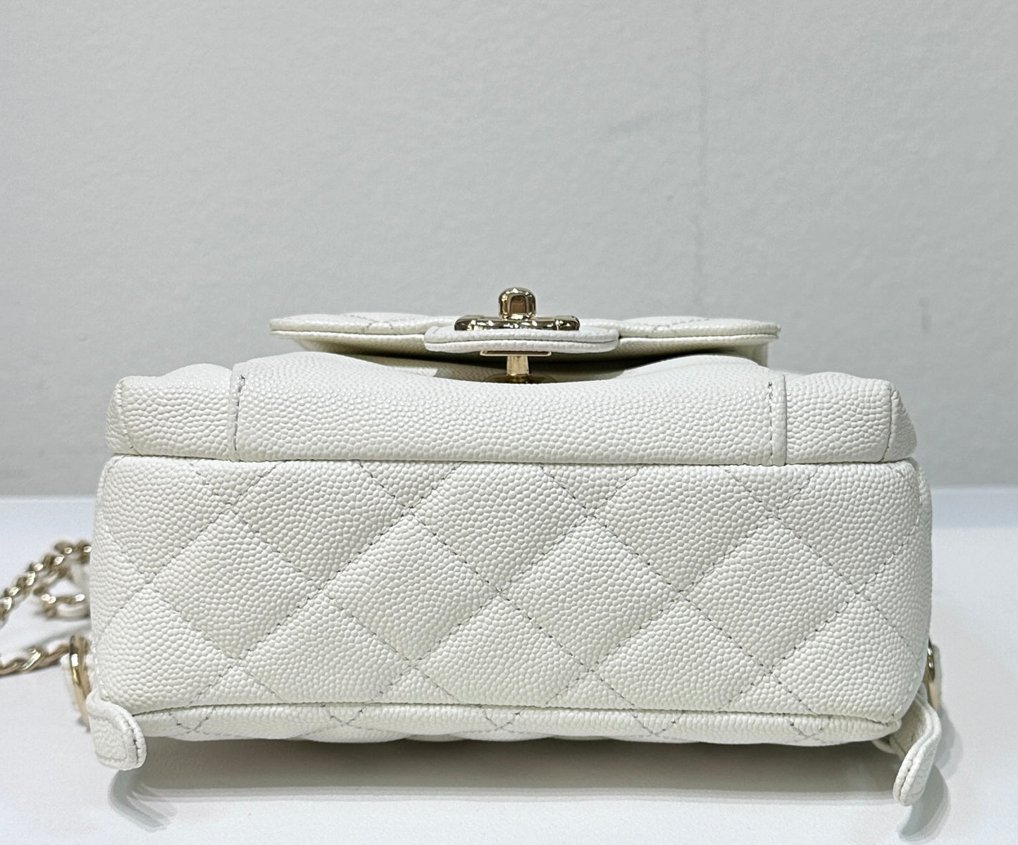 Chanel White CC Day Mini Quilted Backpack